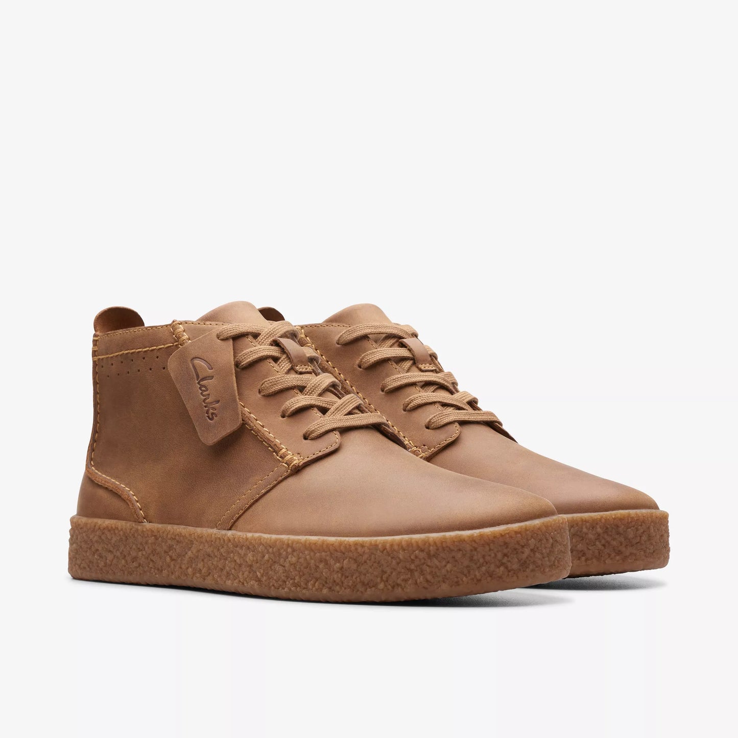 Botines De La Marca Clarks Para Hombre Modelo Streethill Mid Dark Tan Leather En Color Beige
