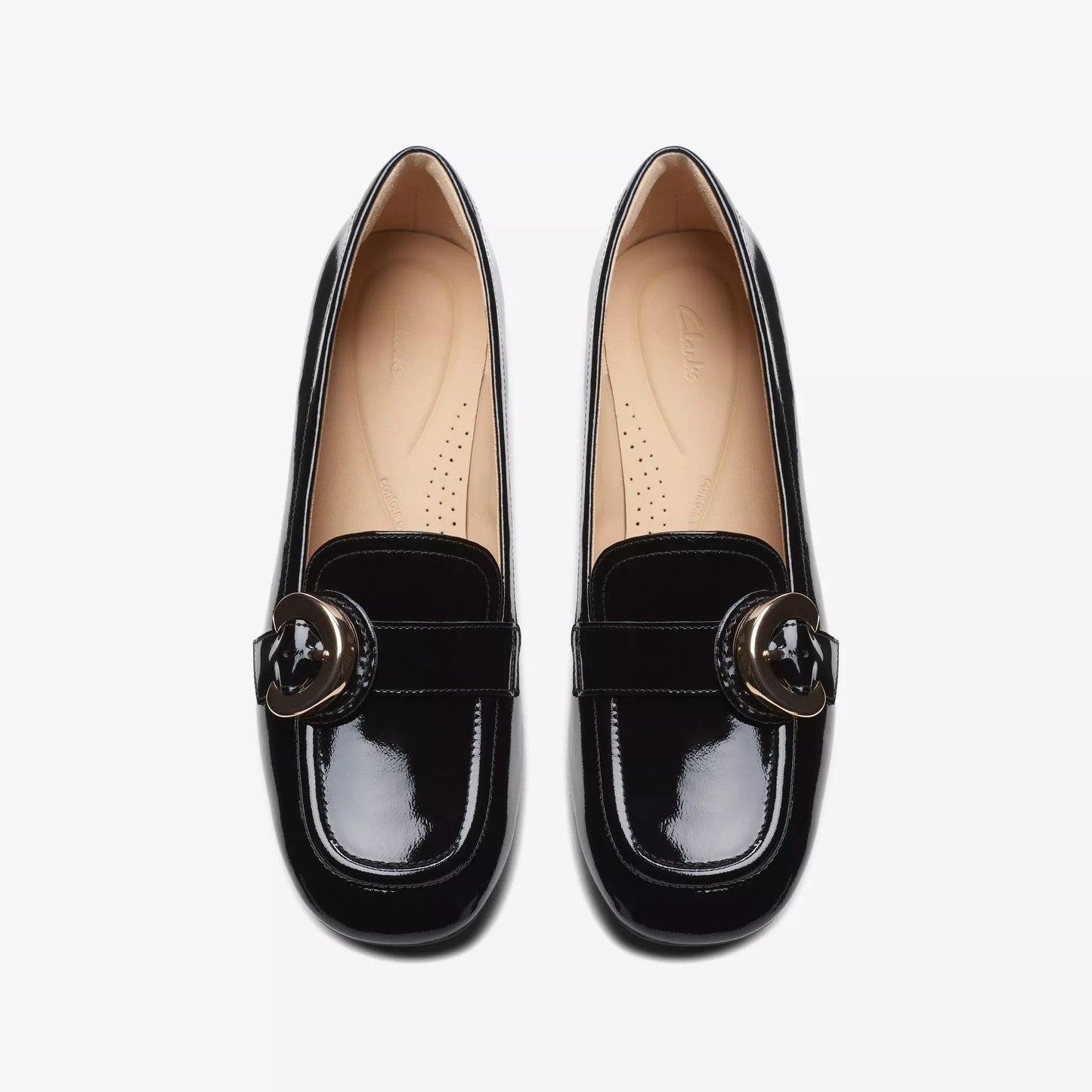 Mocasines De La Marca Clarks Para Mujer Modelo Daiss30 Trim Black Patent En Color Negro