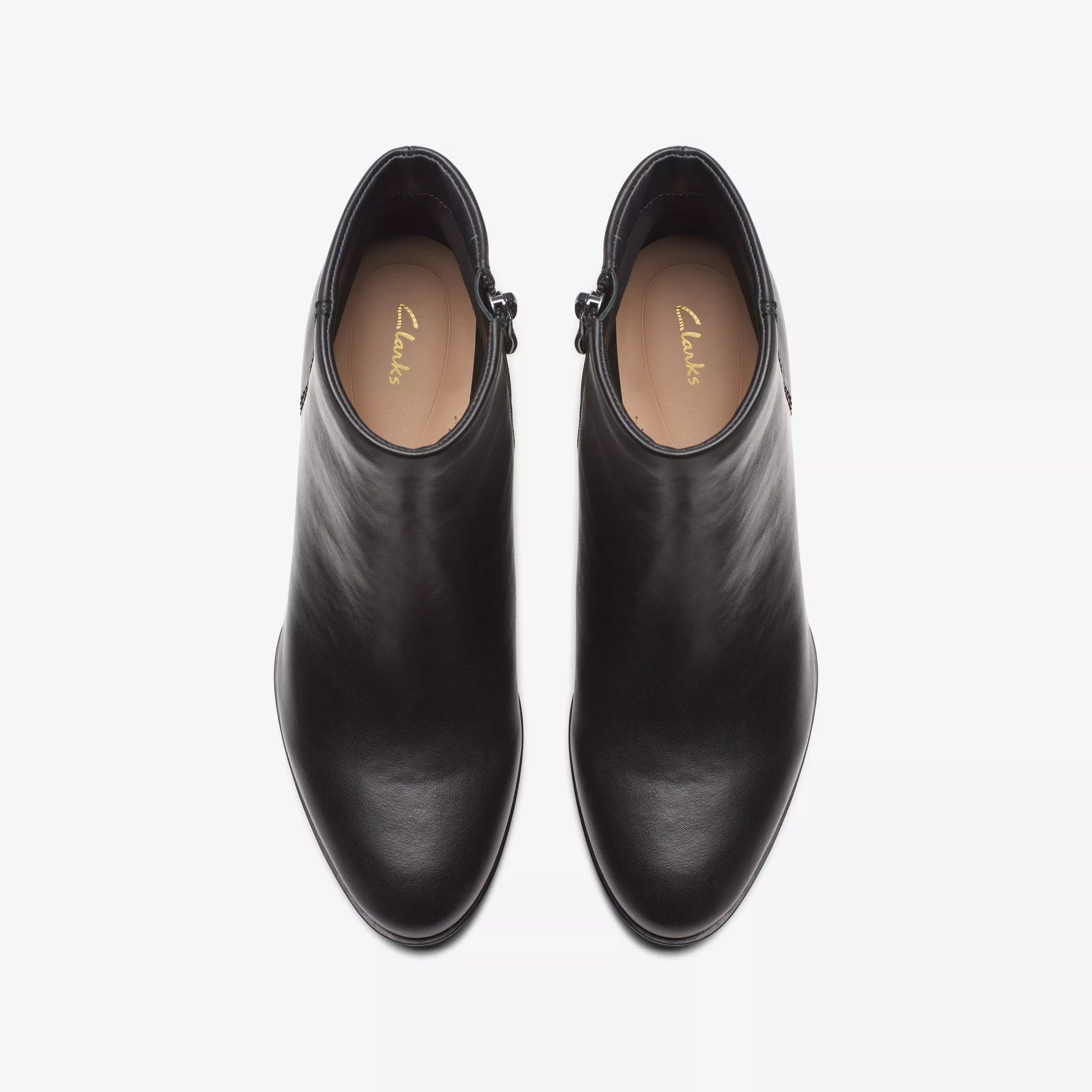 Botines De La Marca Clarks  Para Mujer Modelo Freva55 Zip Black Leather En Color Negro