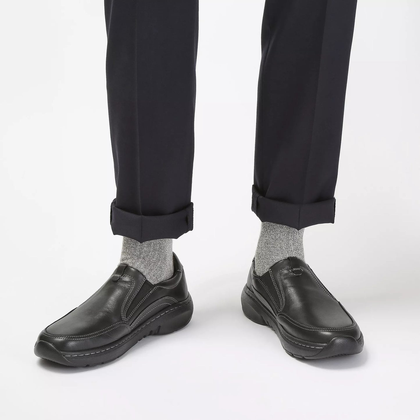 Zapatos Casual De La Marca Clarks Para Hombre Modelo Clarks Pro Step Black Leather En Color Negro