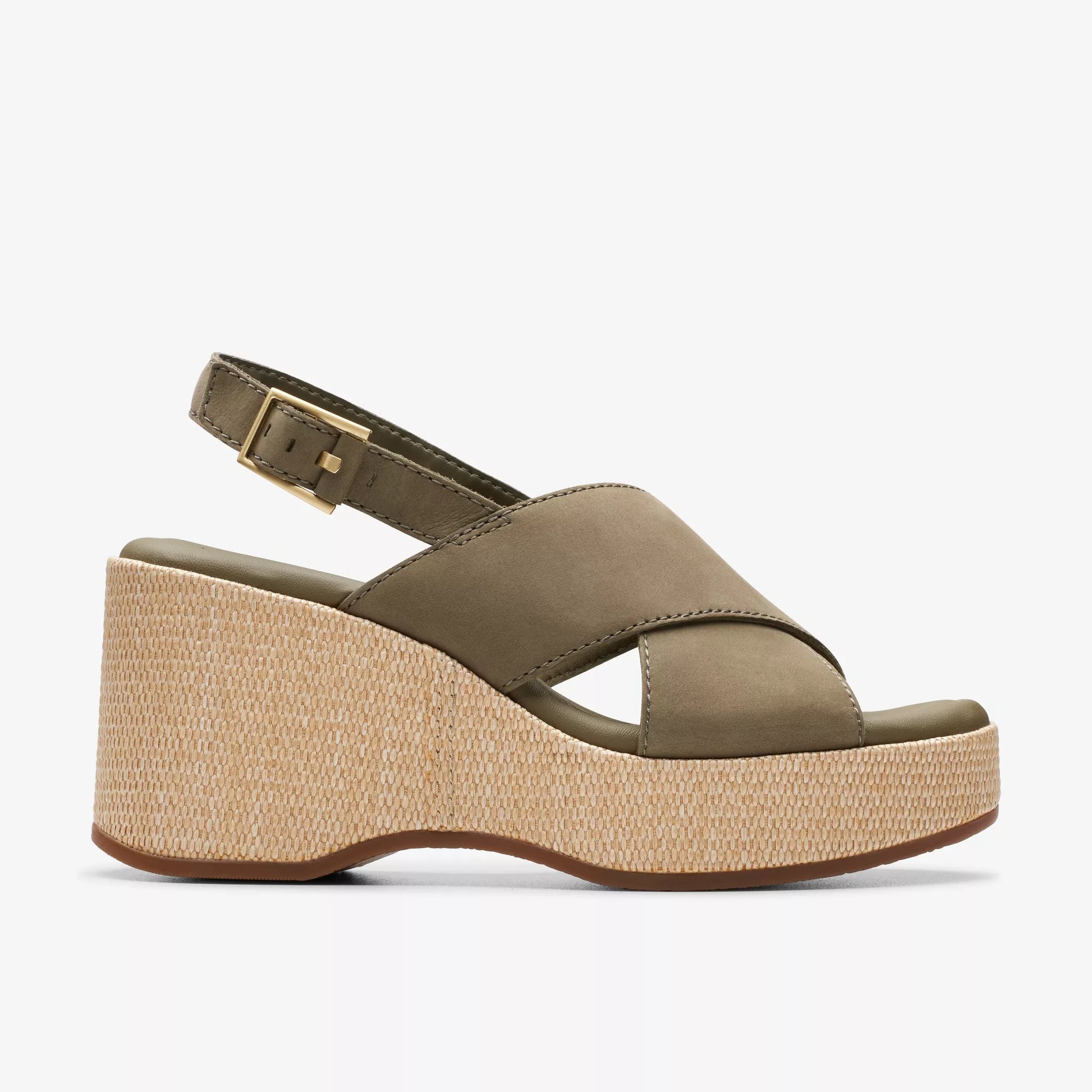 Sandalias Casual De La Marca Clarks  Para Mujer Modelo Manon Wish Olive Nubuck En Color Verde
