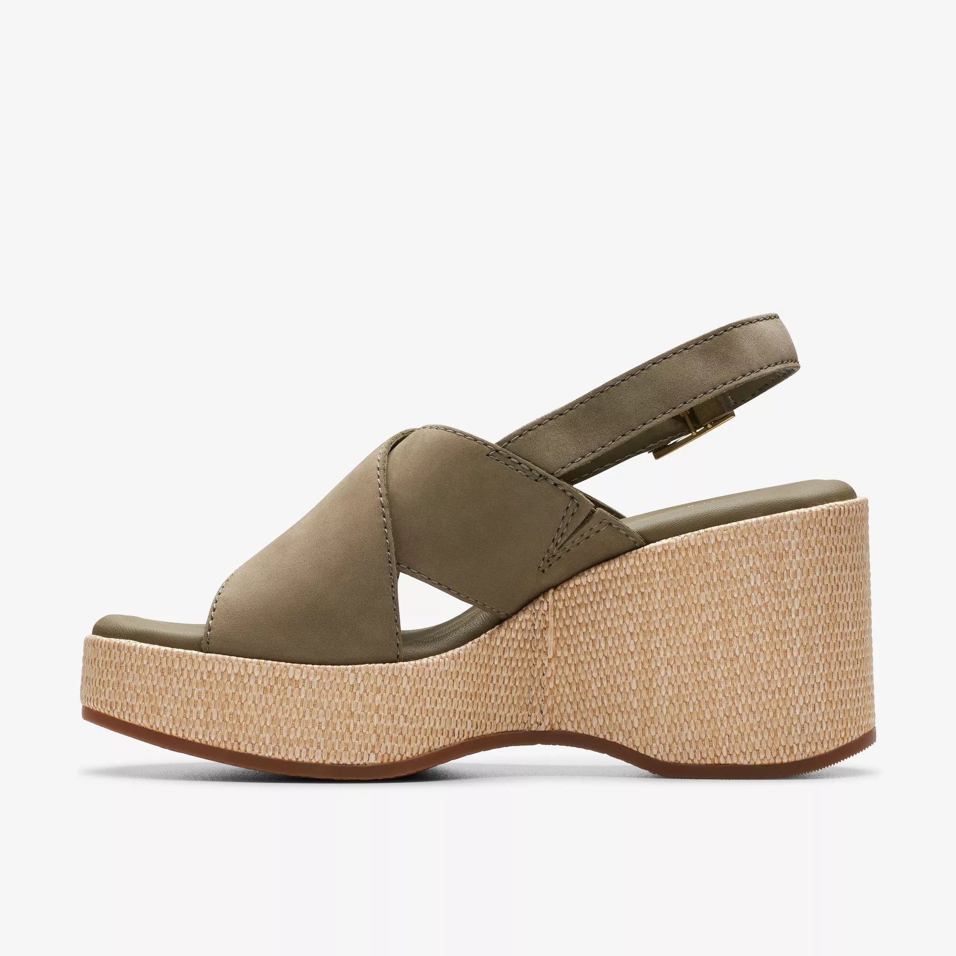 Sandalias Casual De La Marca Clarks  Para Mujer Modelo Manon Wish Olive Nubuck En Color Verde