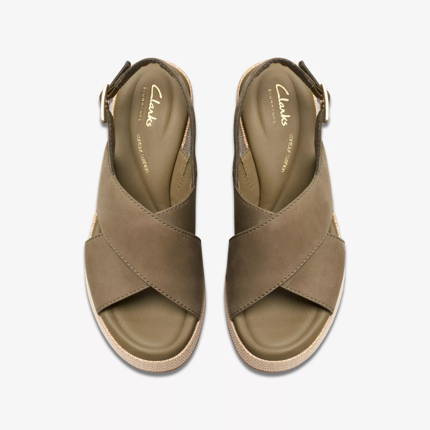 Sandalias Casual De La Marca Clarks Para Mujer Modelo Manon Wish Olive Nubuck En Color Verde