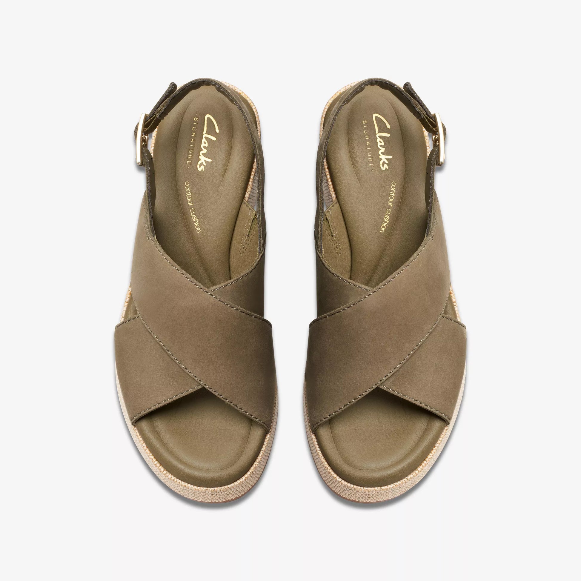 Sandalias Casual De La Marca Clarks  Para Mujer Modelo Manon Wish Olive Nubuck En Color Verde