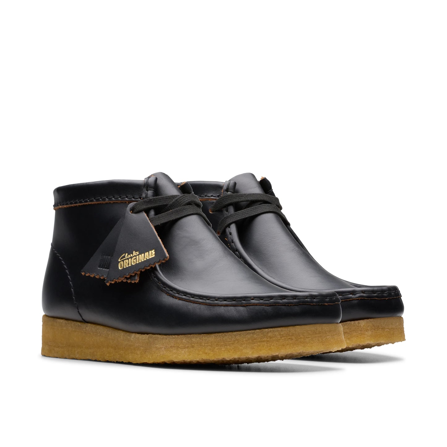 Botines De La Marca Clarks Para Mujer Modelo Wallabee Boot Black Smooth Leather En Color Negro