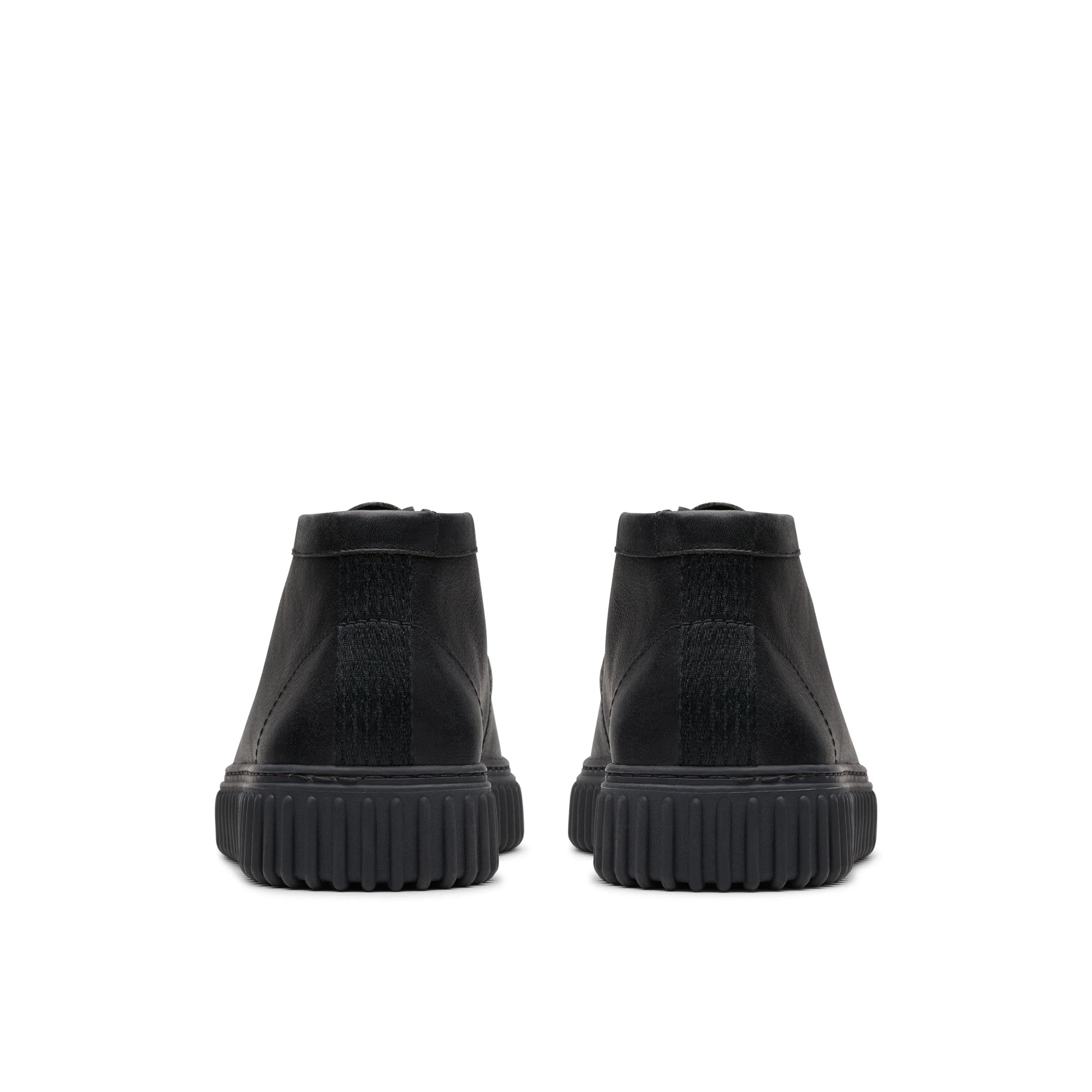 Clarks 品牌男士靴子,Torhill Hi 黑色皮革款,黑色。