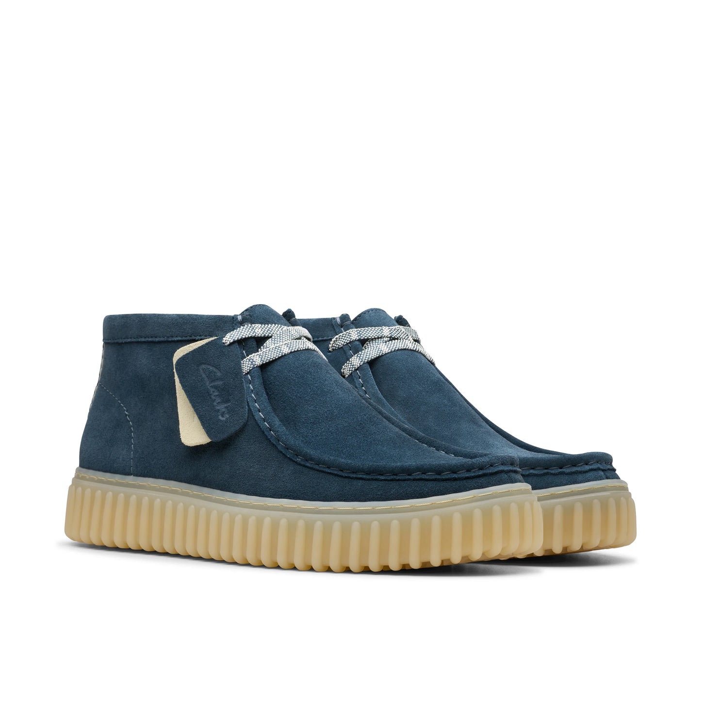 Wallabee De La Marca Clarks Para Hombre Modelo Torhill Hi Blue Suede En Color Azul