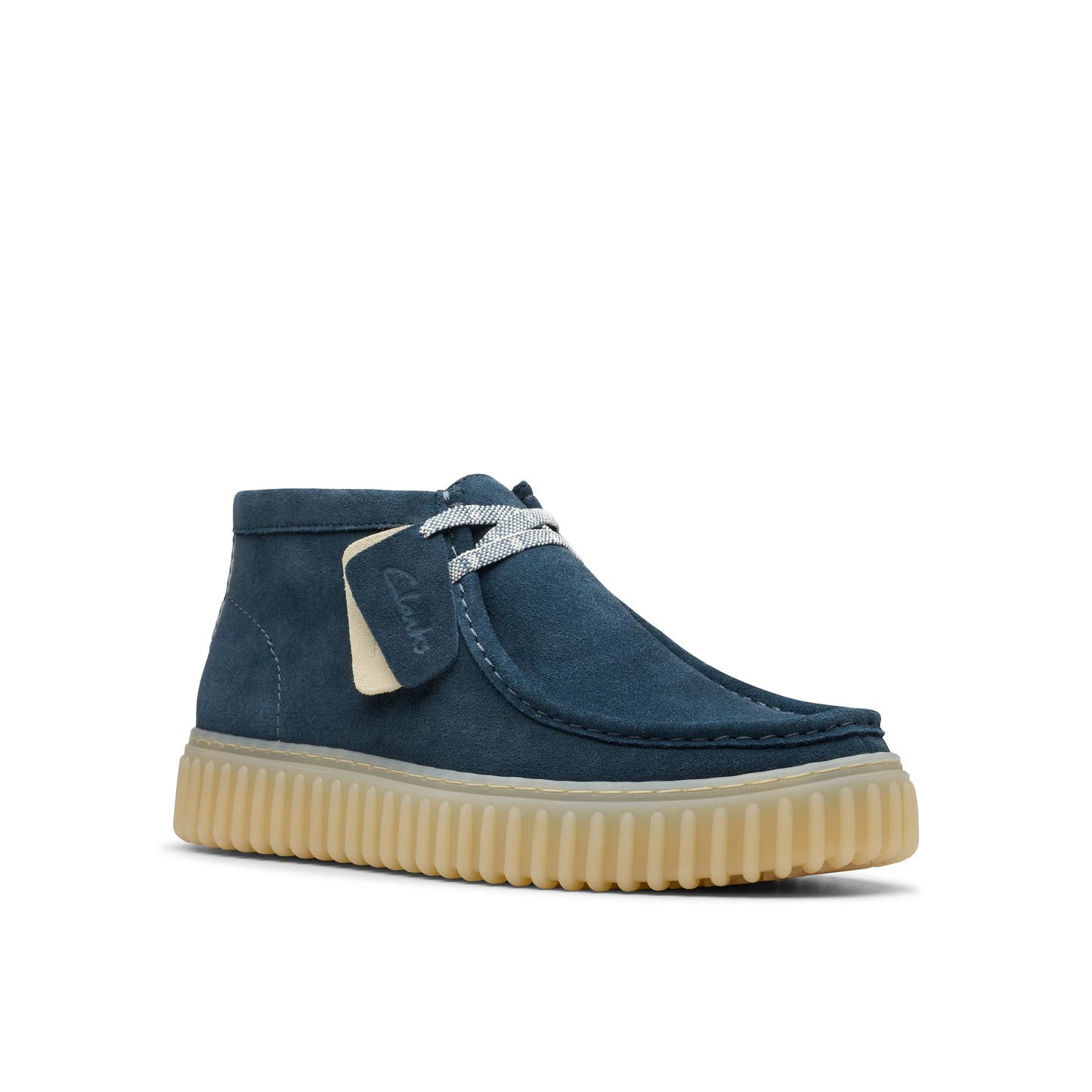 Wallabee De La Marca Clarks Para Hombre Modelo Torhill Hi Blue Suede En Color Azul