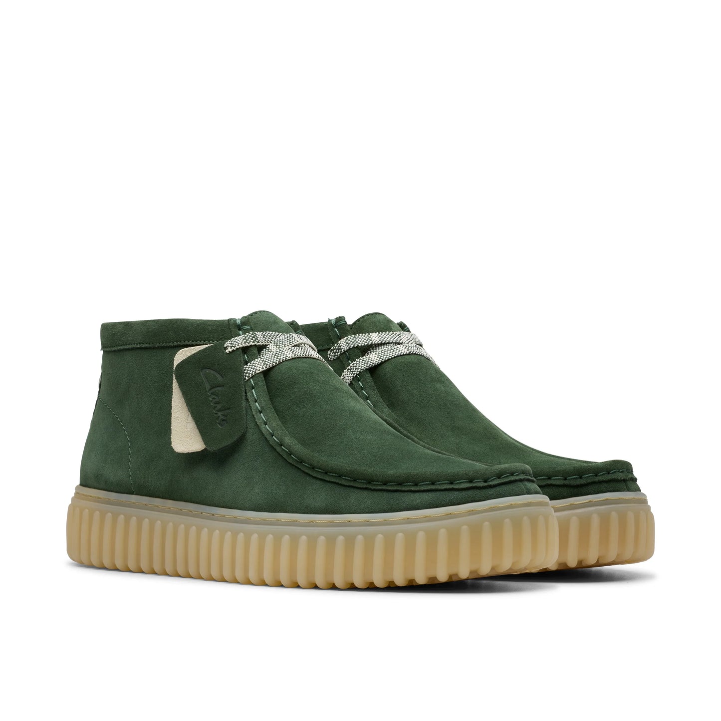 Wallabee De La Marca Clarks Para Hombre Modelo Torhill Hi Dark Green Suede En Color Verde