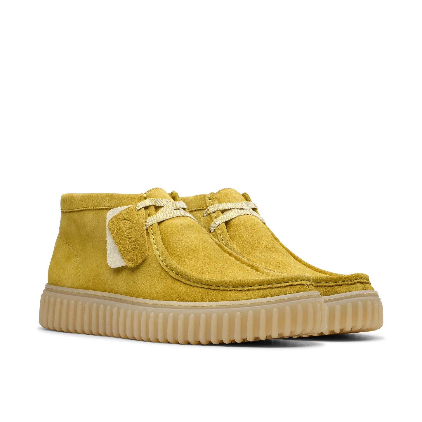 Wallabee De La Marca Clarks Para Hombre Modelo Torhill Hi Lime Suede En Color Amarillo