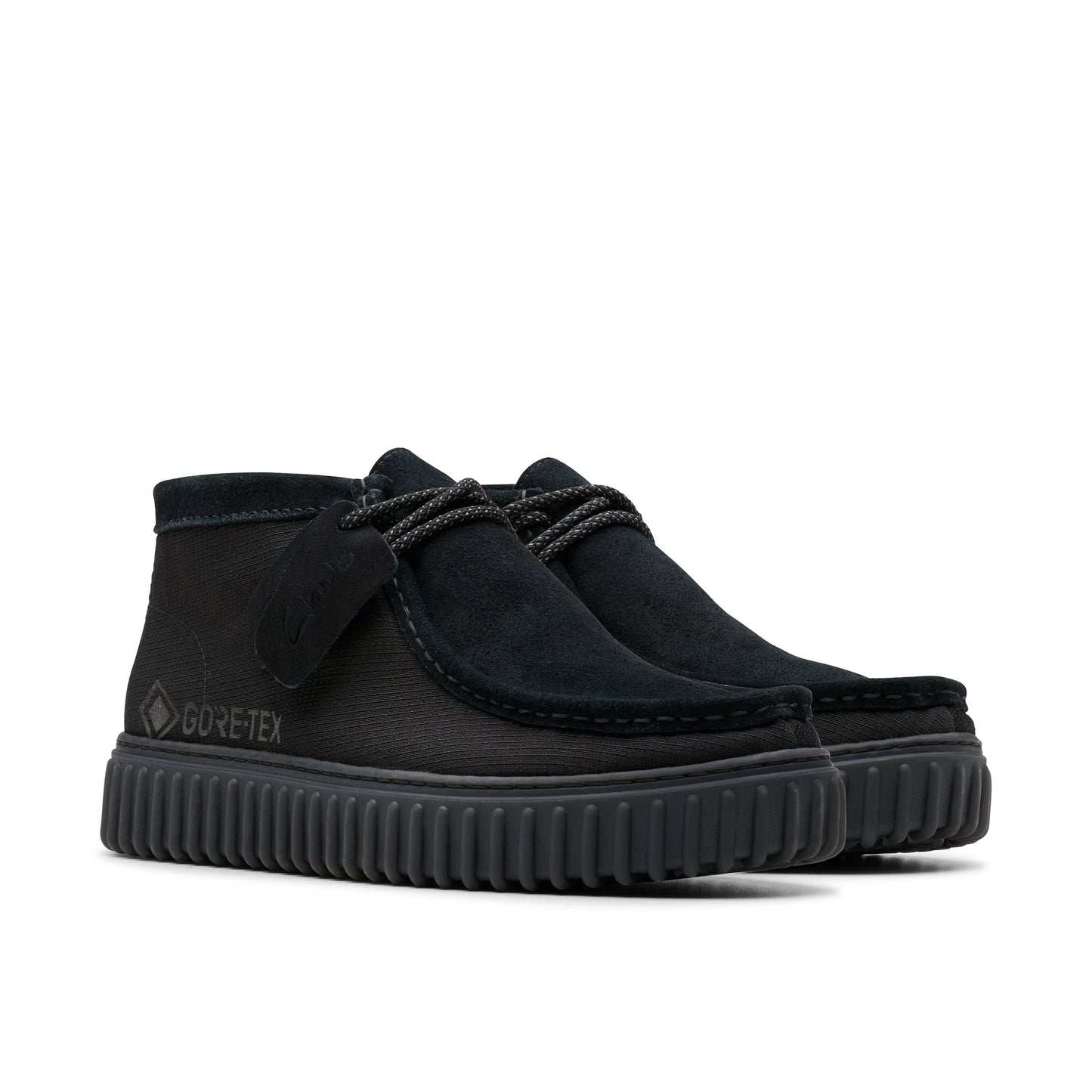 Wallabee De La Marca Clarks Para Hombre Modelo Torhill Hi Gtx Black Combi En Color Negro