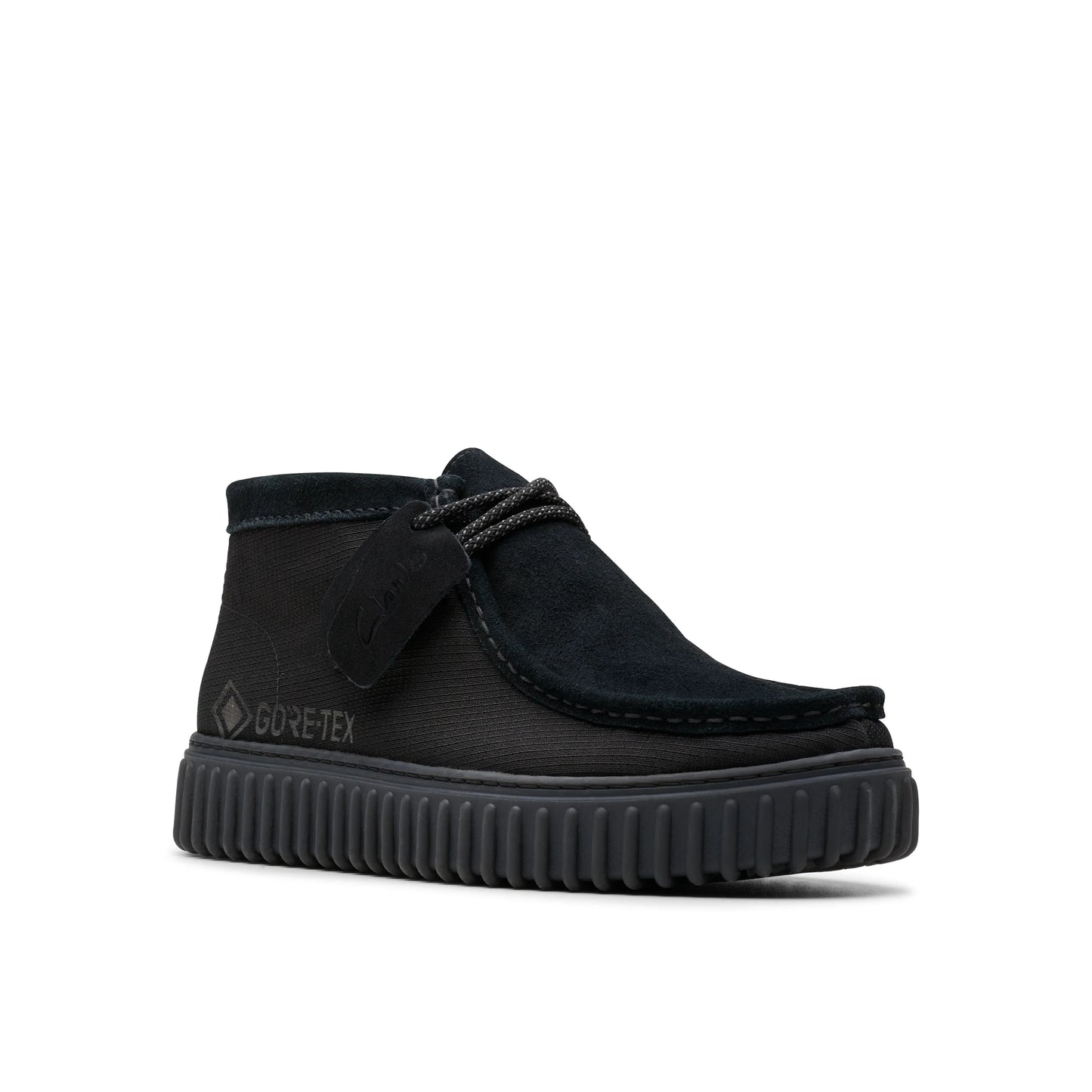 Wallabee De La Marca Clarks Para Hombre Modelo Torhill Hi Gtx Black Combi En Color Negro