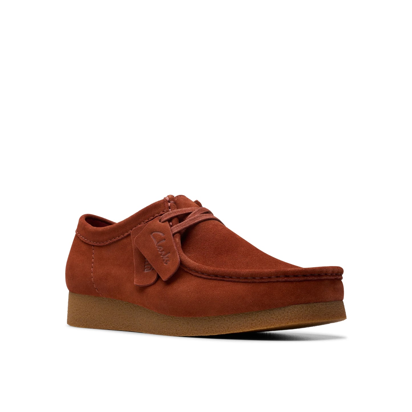 Zapatos Casual De La Marca Clarks Para Hombre Modelo Wallabee Evo Chestnut Suede En Color Rojo