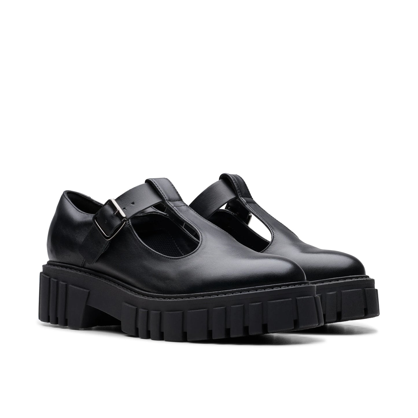 Zapatos Casual De La Marca Clarks Para Mujer Modelo Page Bar Black Leather En Color Negro