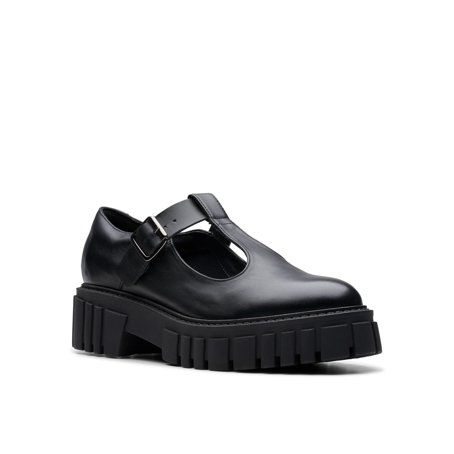 Zapatos Casual De La Marca Clarks Para Mujer Modelo Page Bar Black Leather En Color Negro