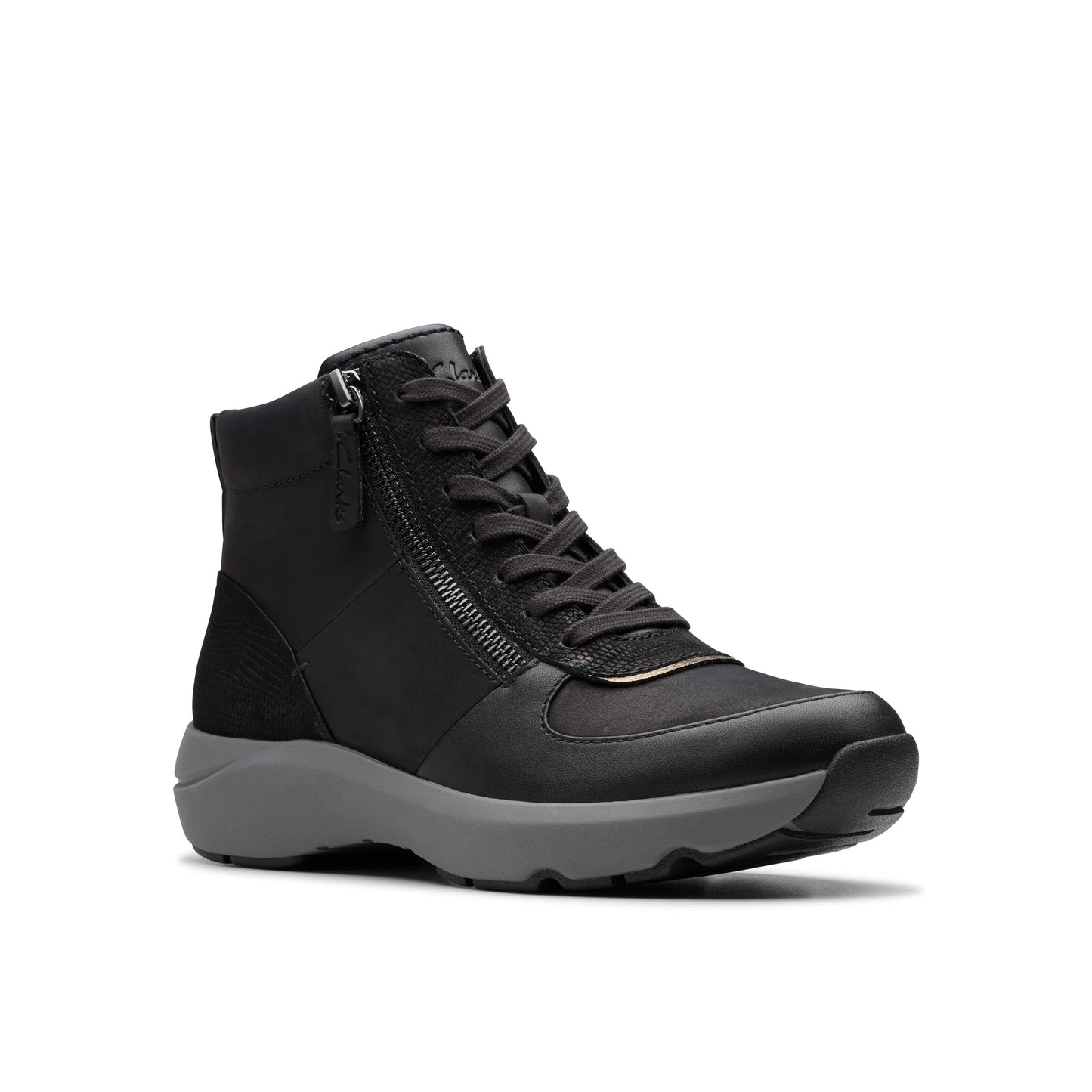 Botines De La Marca Clarks Para Mujer Modelo Tivoli Lane Black Combination En Color Negro