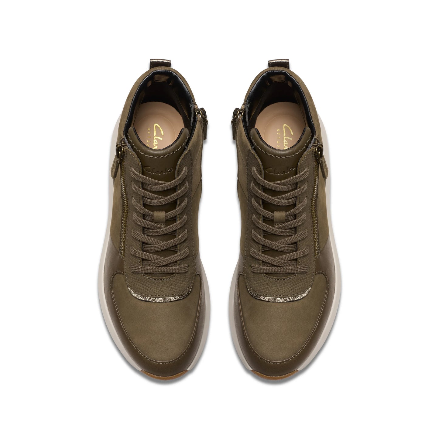 Botines De La Marca Clarks Para Mujer Modelo Tivoli Lane Dark Olive Combination En Color Verde