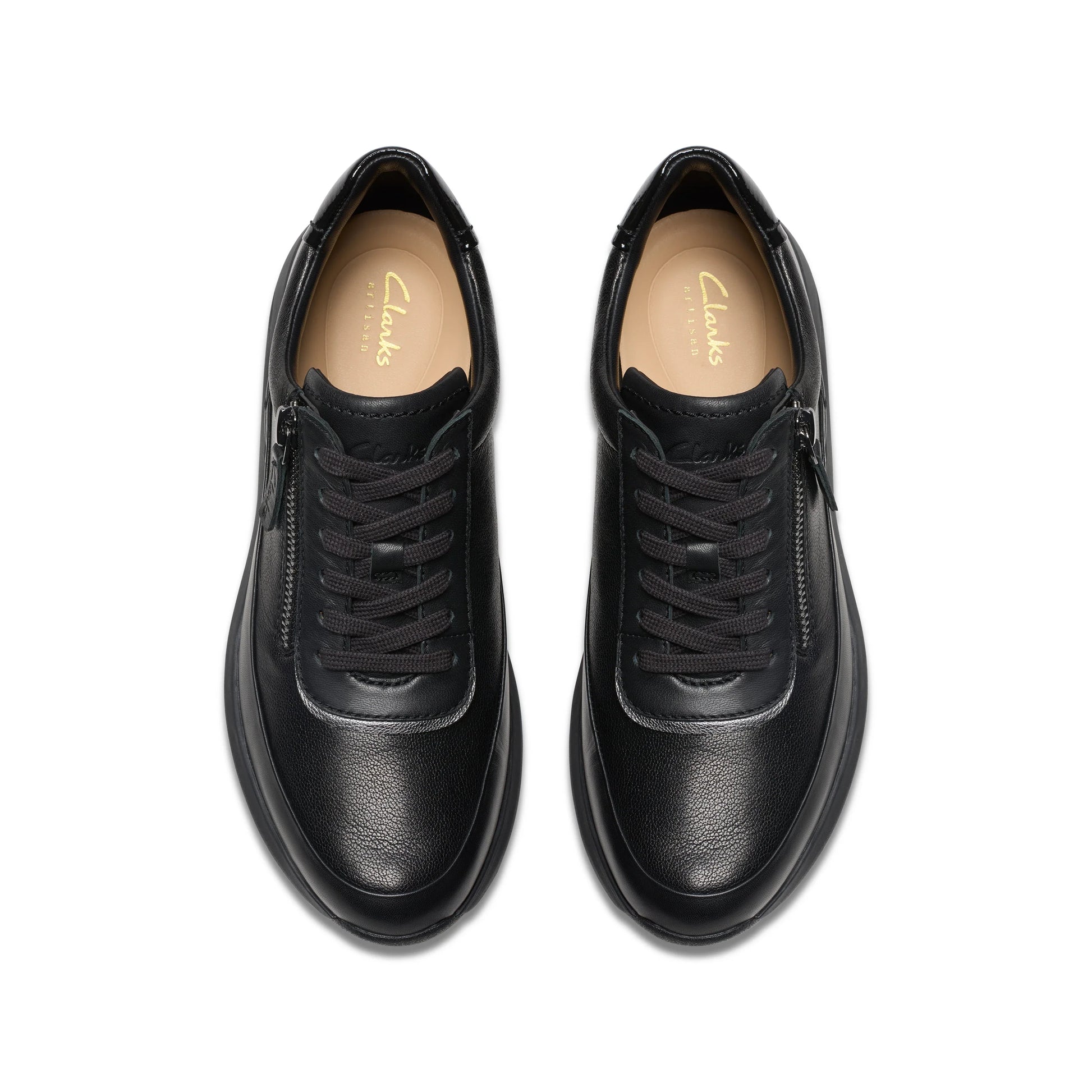 Жіноче спортивне взуття Clarks модель Tivoli Zip Black Combi чорного кольору.