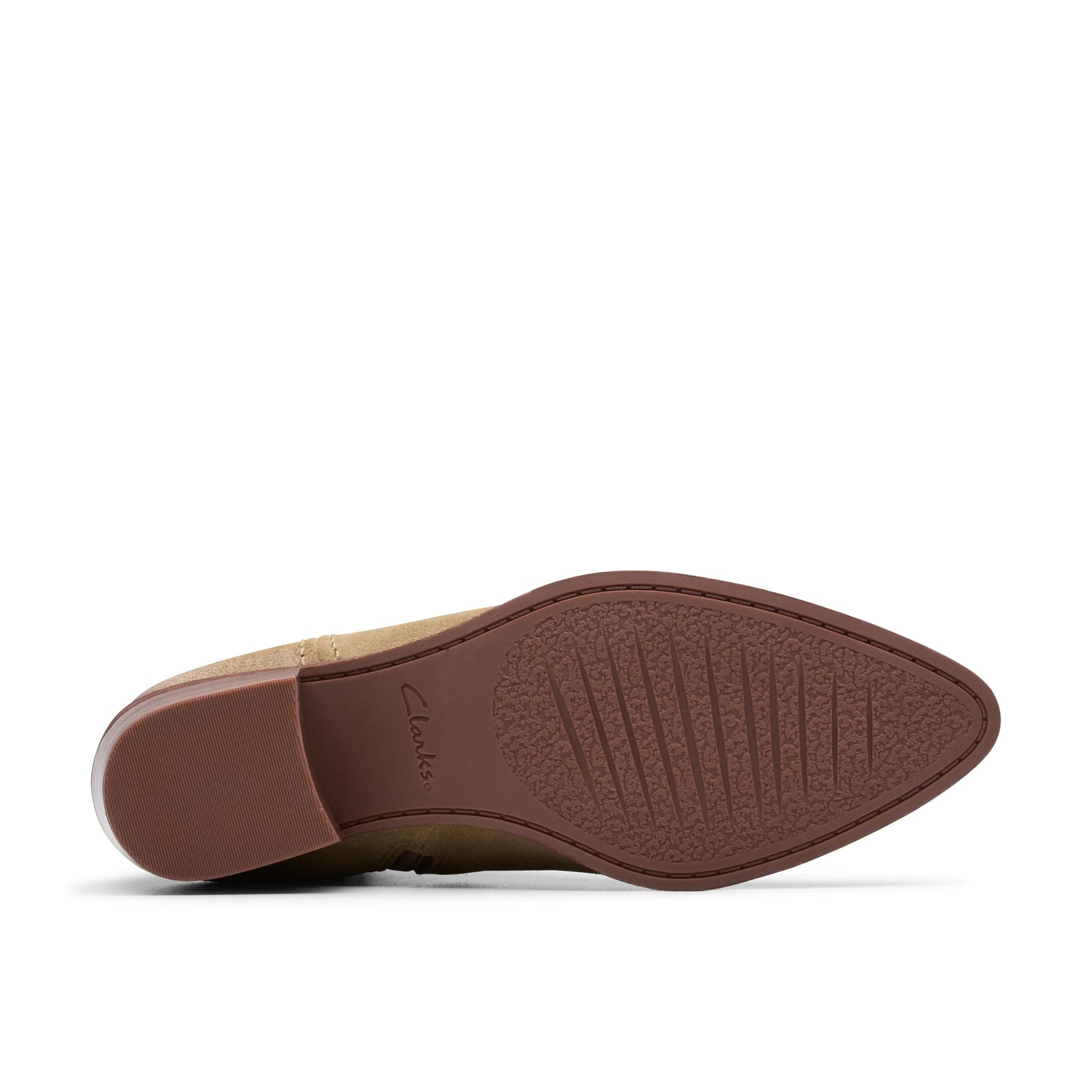 Botines De La Marca Clarks Para Mujer Modelo Morzine Sky Dark Sand Suede En Color Beige