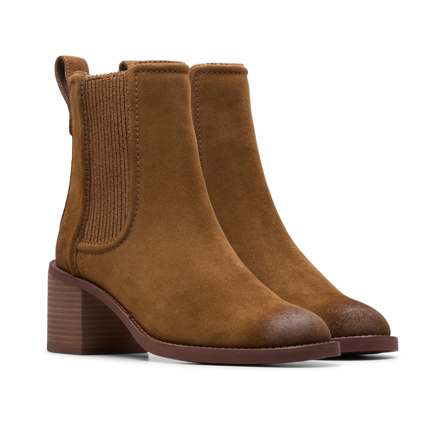Botines De La Marca Clarks Para Mujer Modelo Chamberly Top Walnut Suede En Color Marrón