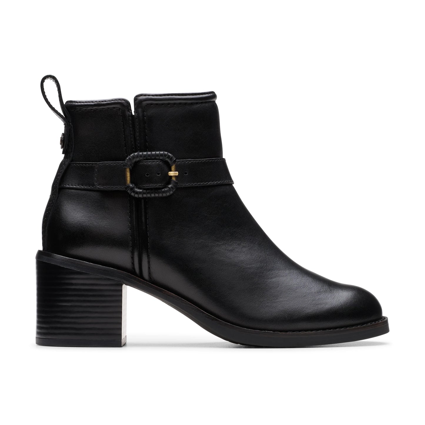 Botines De La Marca Clarks Para Mujer Modelo Chamberly Trim Black Leather En Color Negro