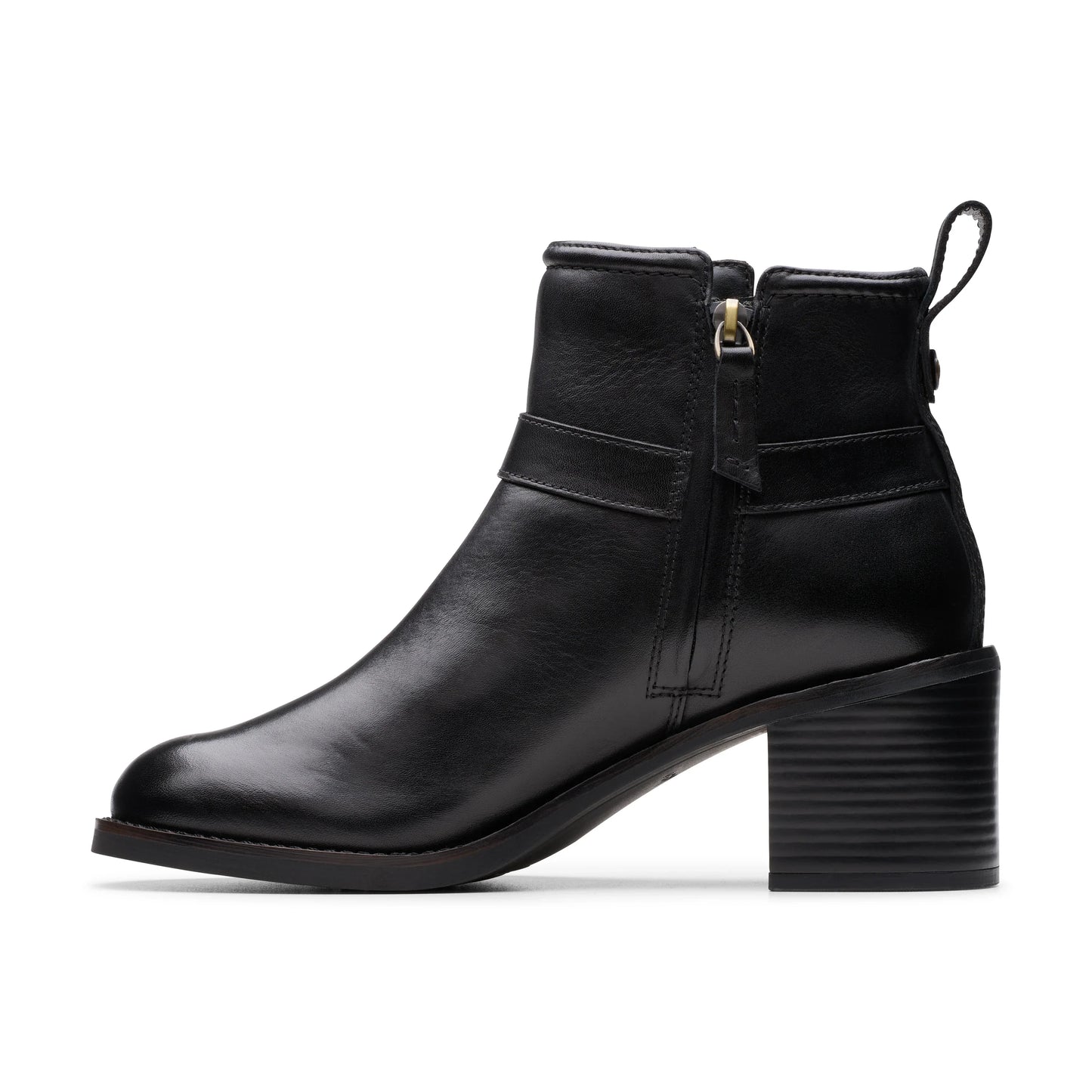 Botines De La Marca Clarks Para Mujer Modelo Chamberly Trim Black Leather En Color Negro