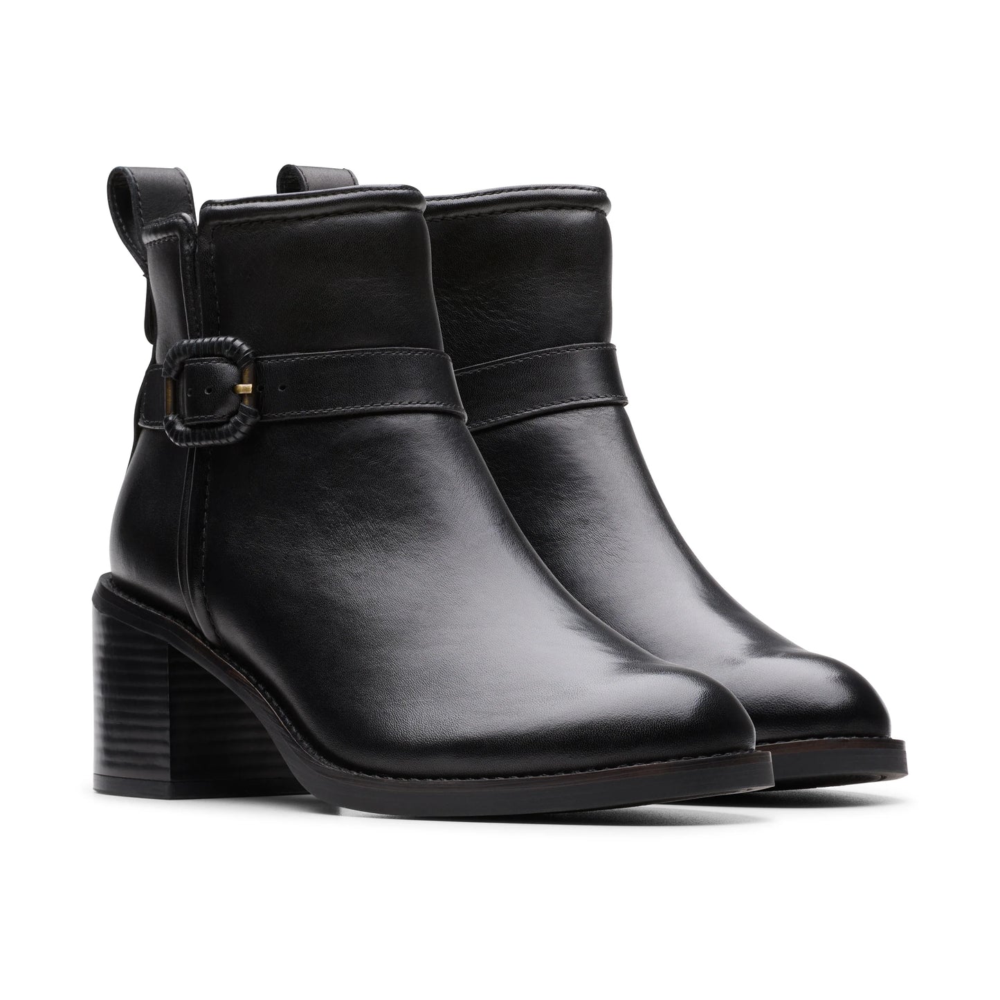 Botines De La Marca Clarks Para Mujer Modelo Chamberly Trim Black Leather En Color Negro