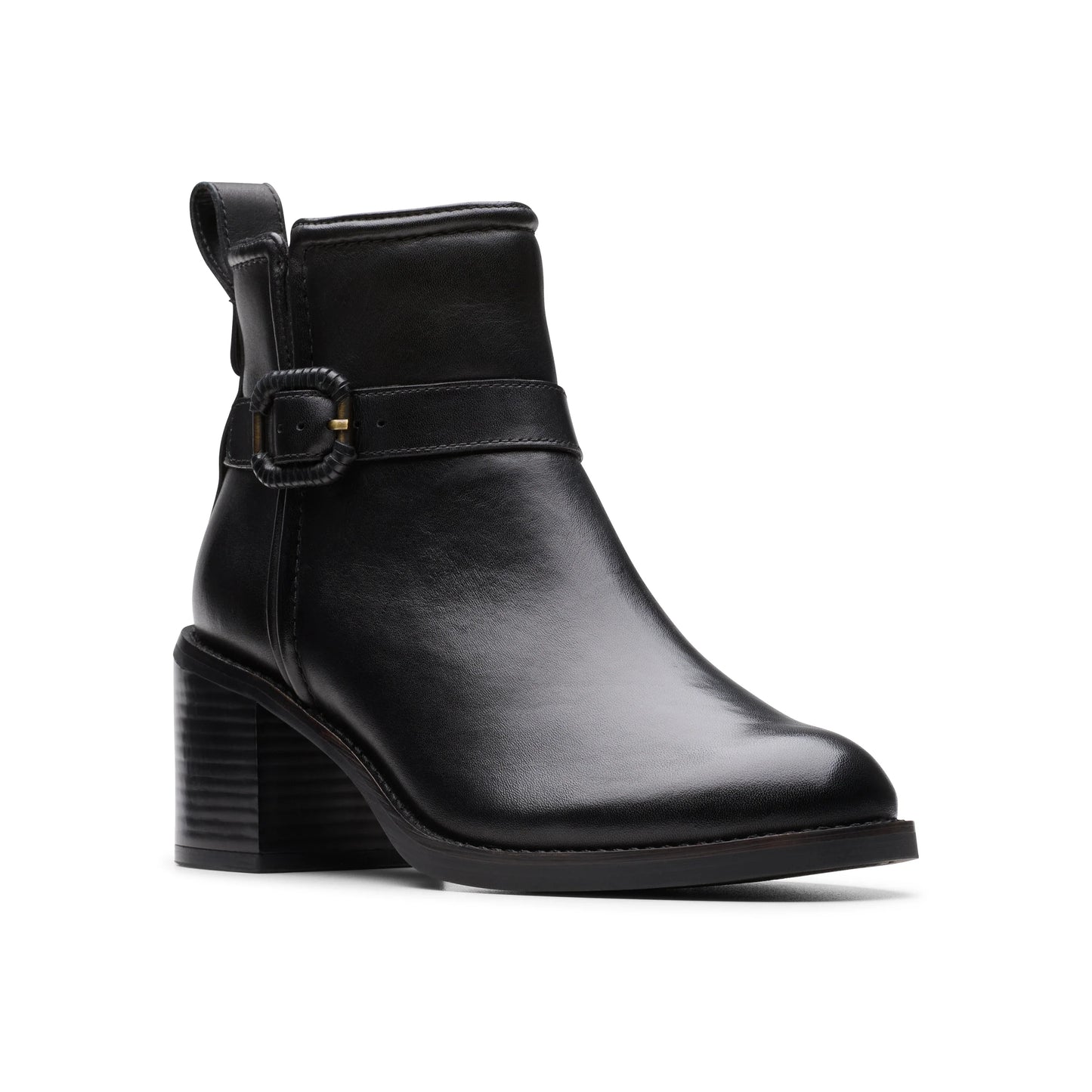 Botines De La Marca Clarks Para Mujer Modelo Chamberly Trim Black Leather En Color Negro