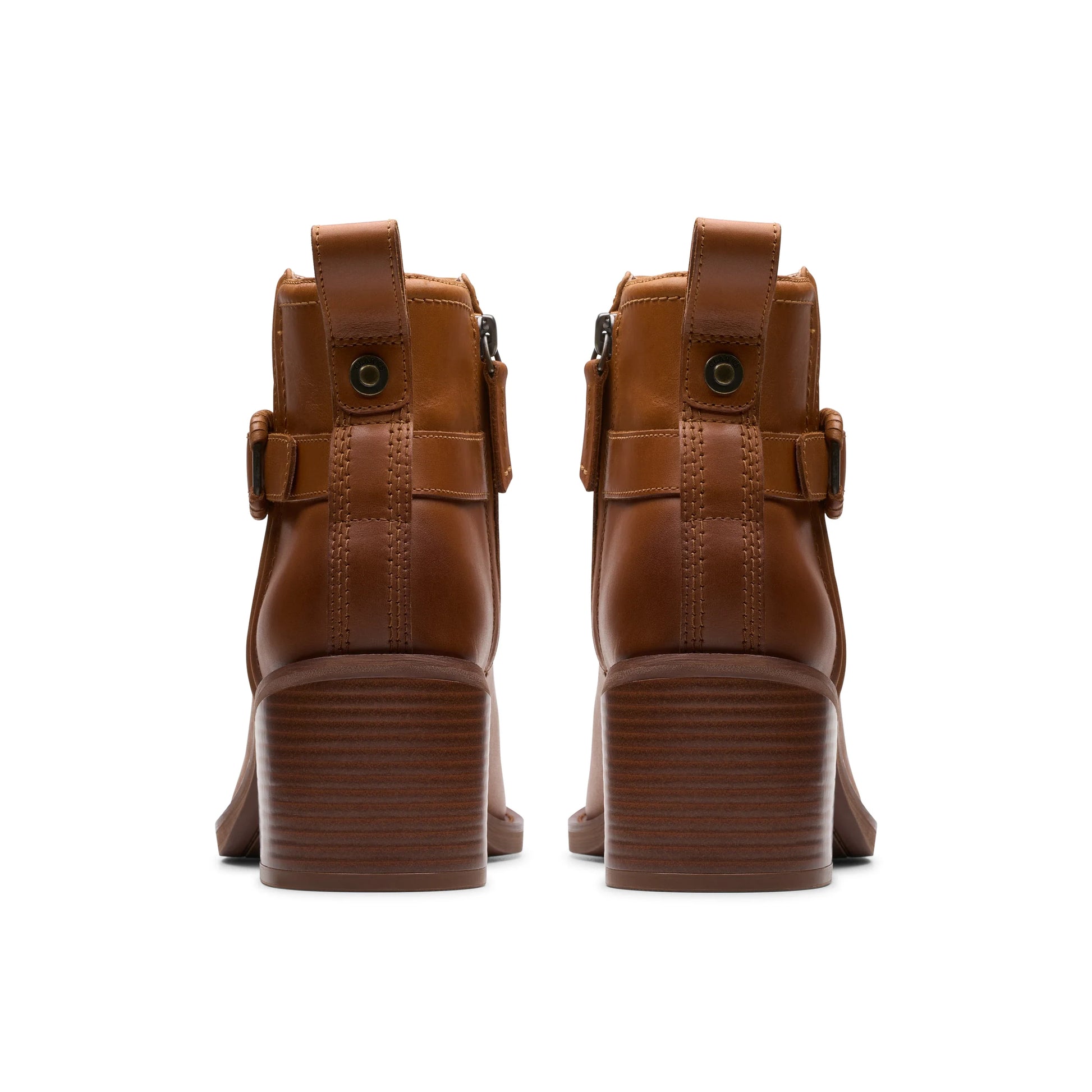 Clarks dameslaarzen, Chamberly Trim Mid Tan Lea, in beige.