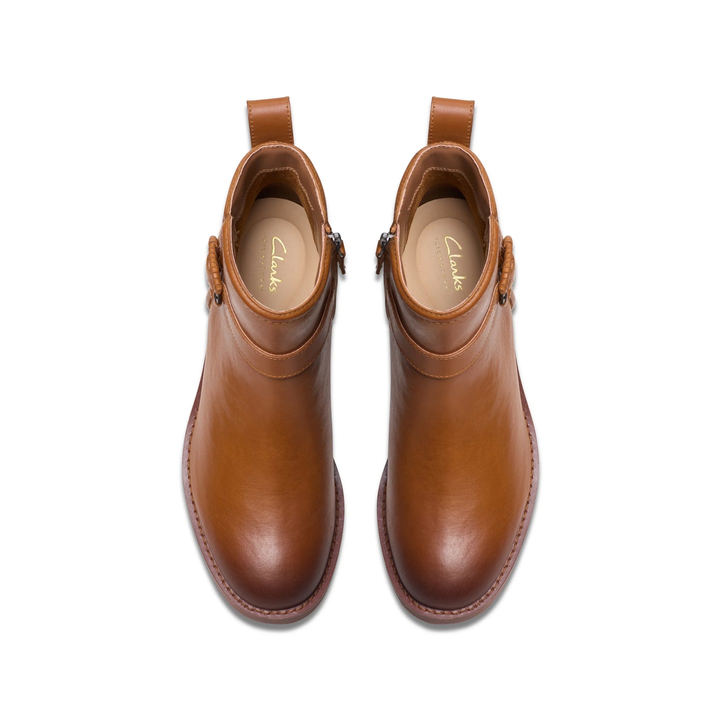 Botas De La Marca Clarks Para Mujer Modelo Chamberly Trim Mid Tan Leather En Color Beige