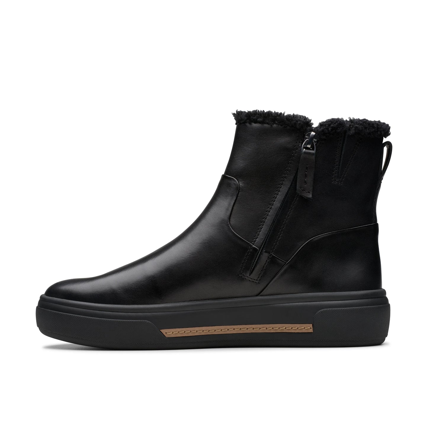 Botines De La Marca Clarks Para Mujer Modelo Hollyhock Lane Black Wlined Leather En Color Negro