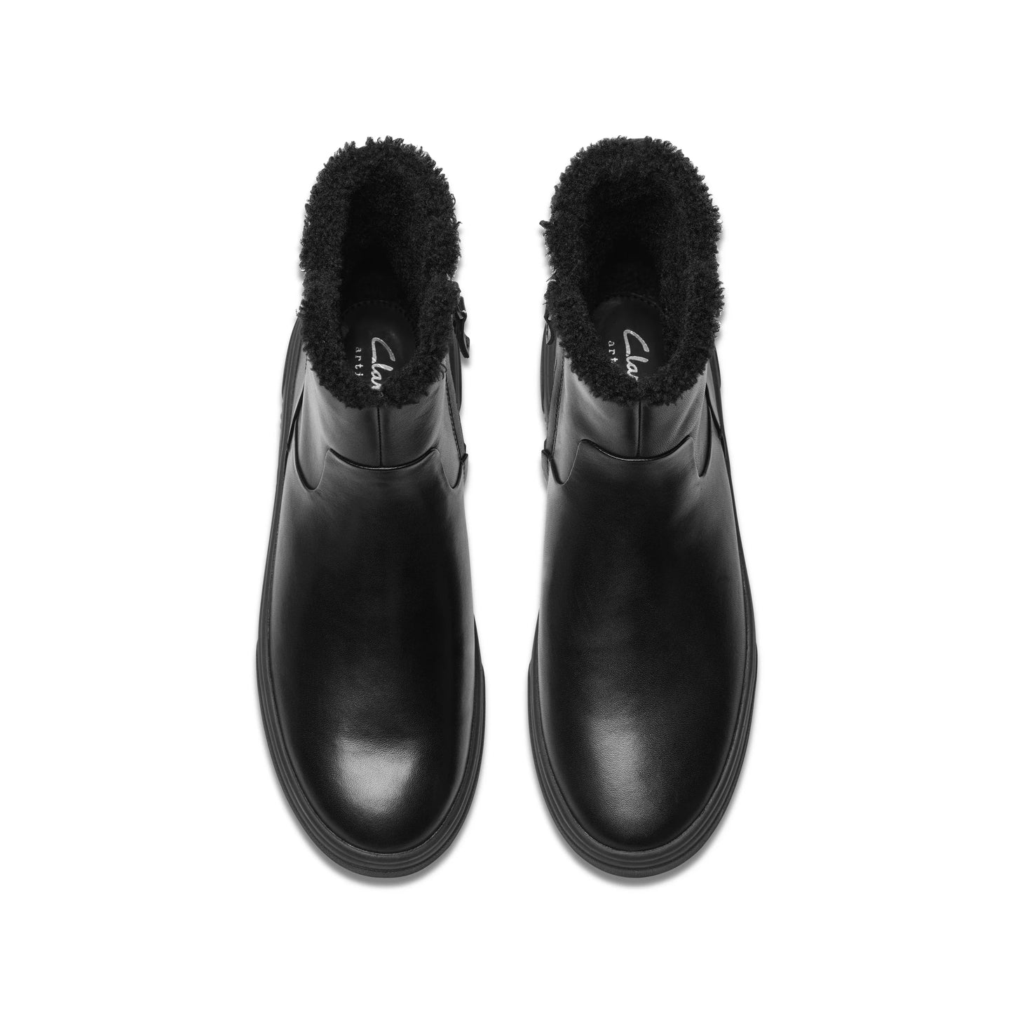 Botines De La Marca Clarks Para Mujer Modelo Hollyhock Lane Black Wlined Leather En Color Negro