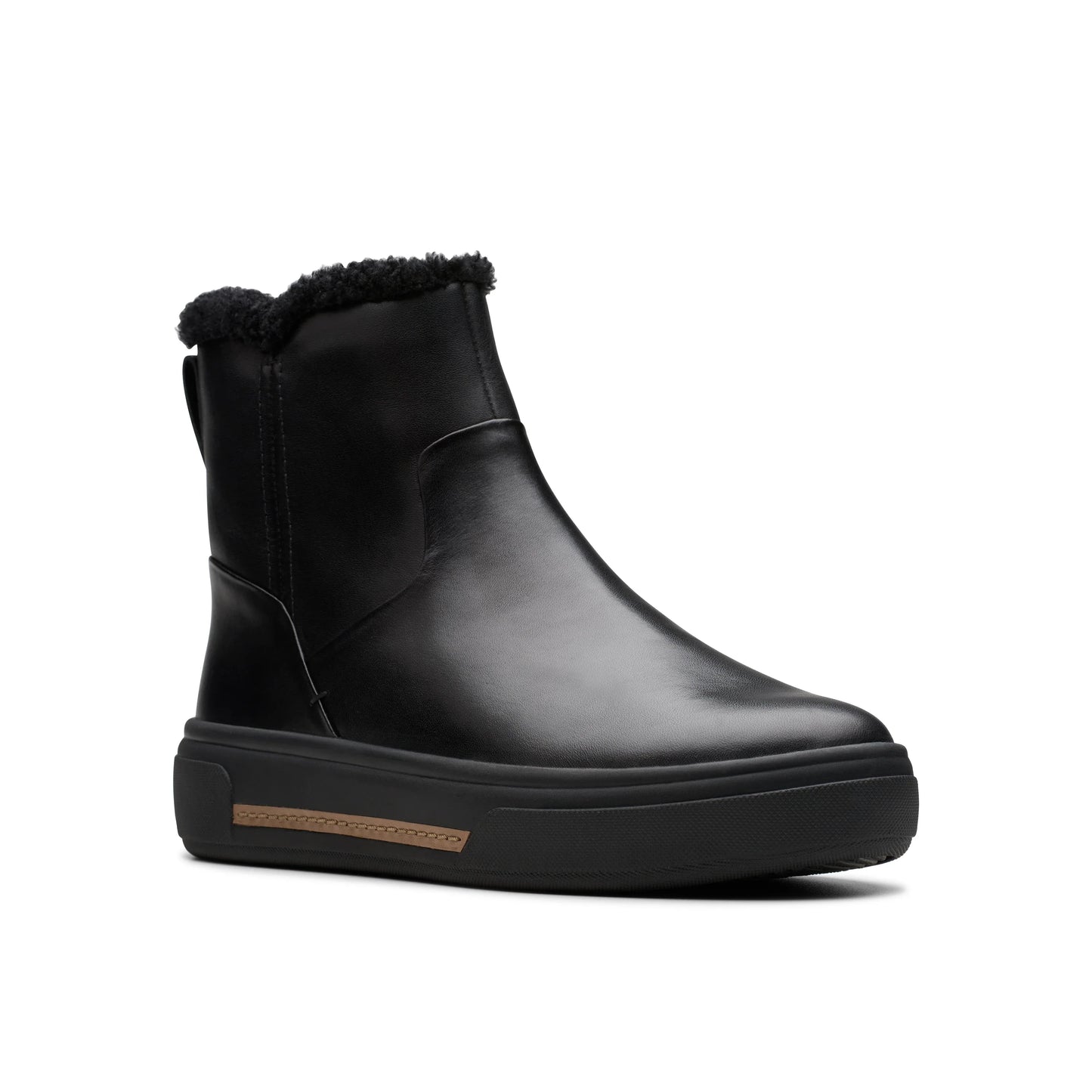 Botines De La Marca Clarks Para Mujer Modelo Hollyhock Lane Black Wlined Leather En Color Negro