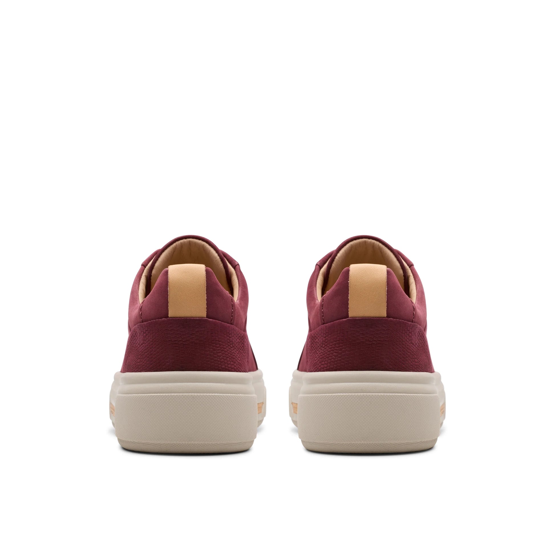 Dames sneakers van het merk Clarks, Hollyhock Walk, model bordeauxrood in de kleur rood.