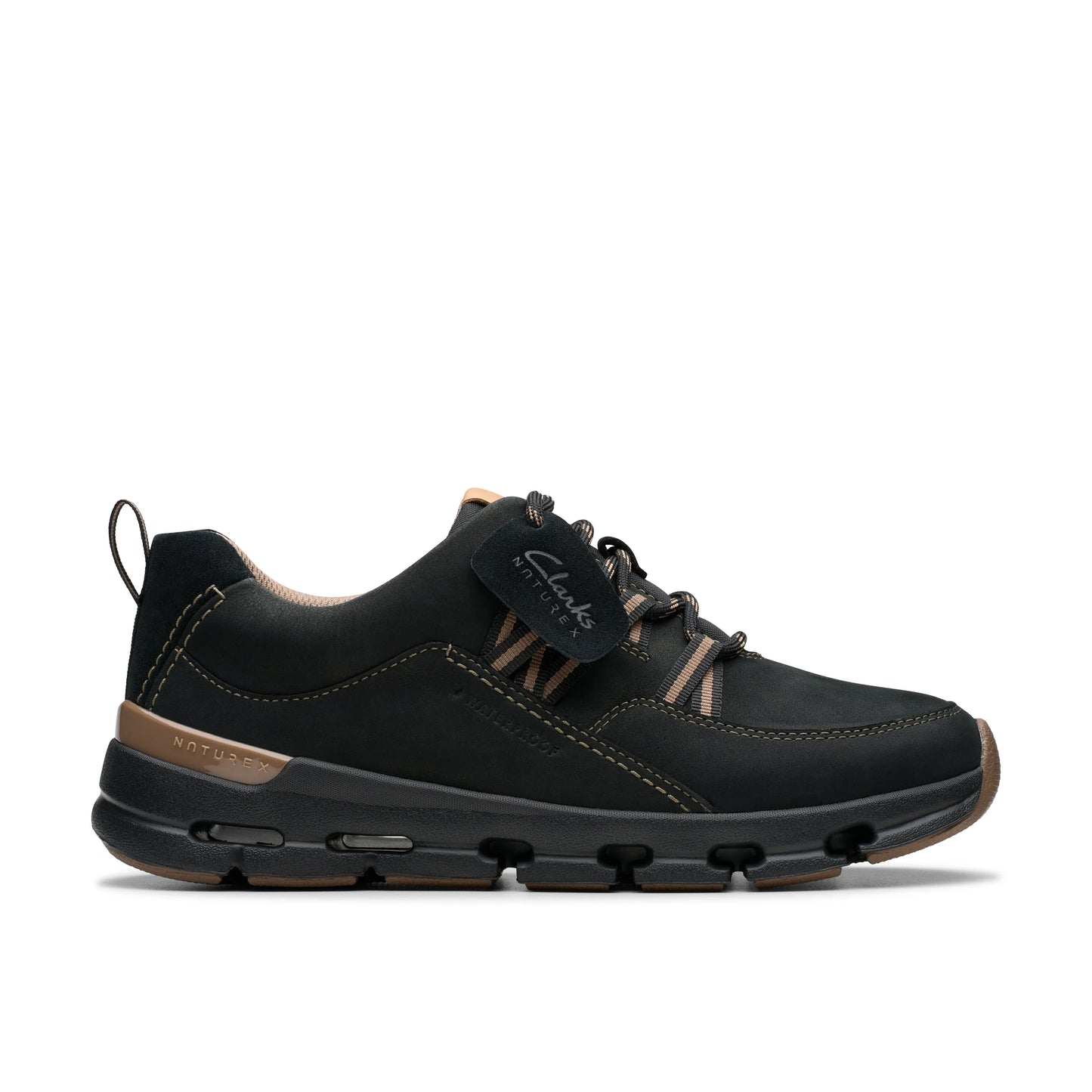Sneakers De La Marca Clarks Para Mujer Modelo Naturex Tie Wp Black Combination Nbk En Color Negro