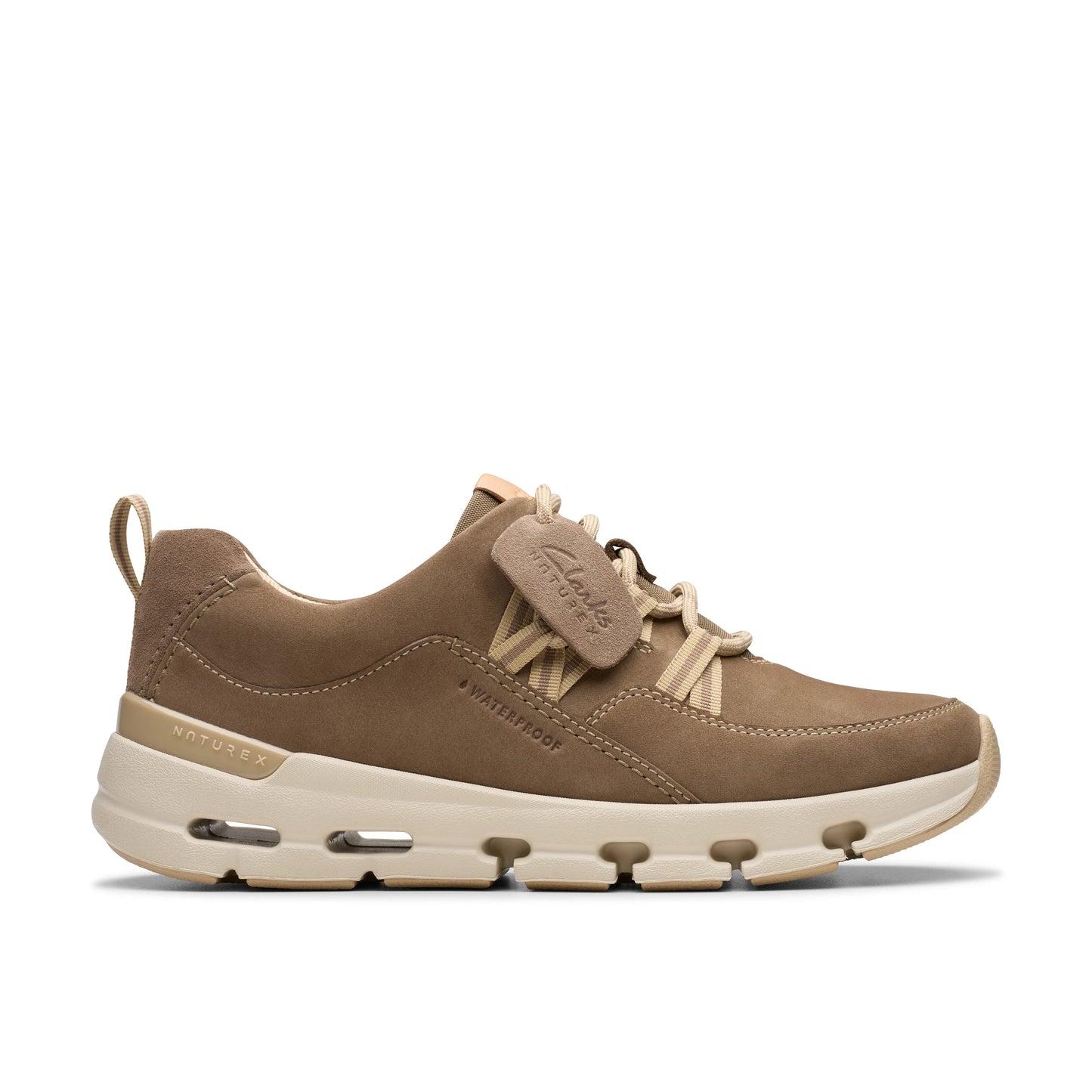 Sneakers De La Marca Clarks Para Mujer Modelo Naturex Tie Wp Pebble Combination En Color Beige