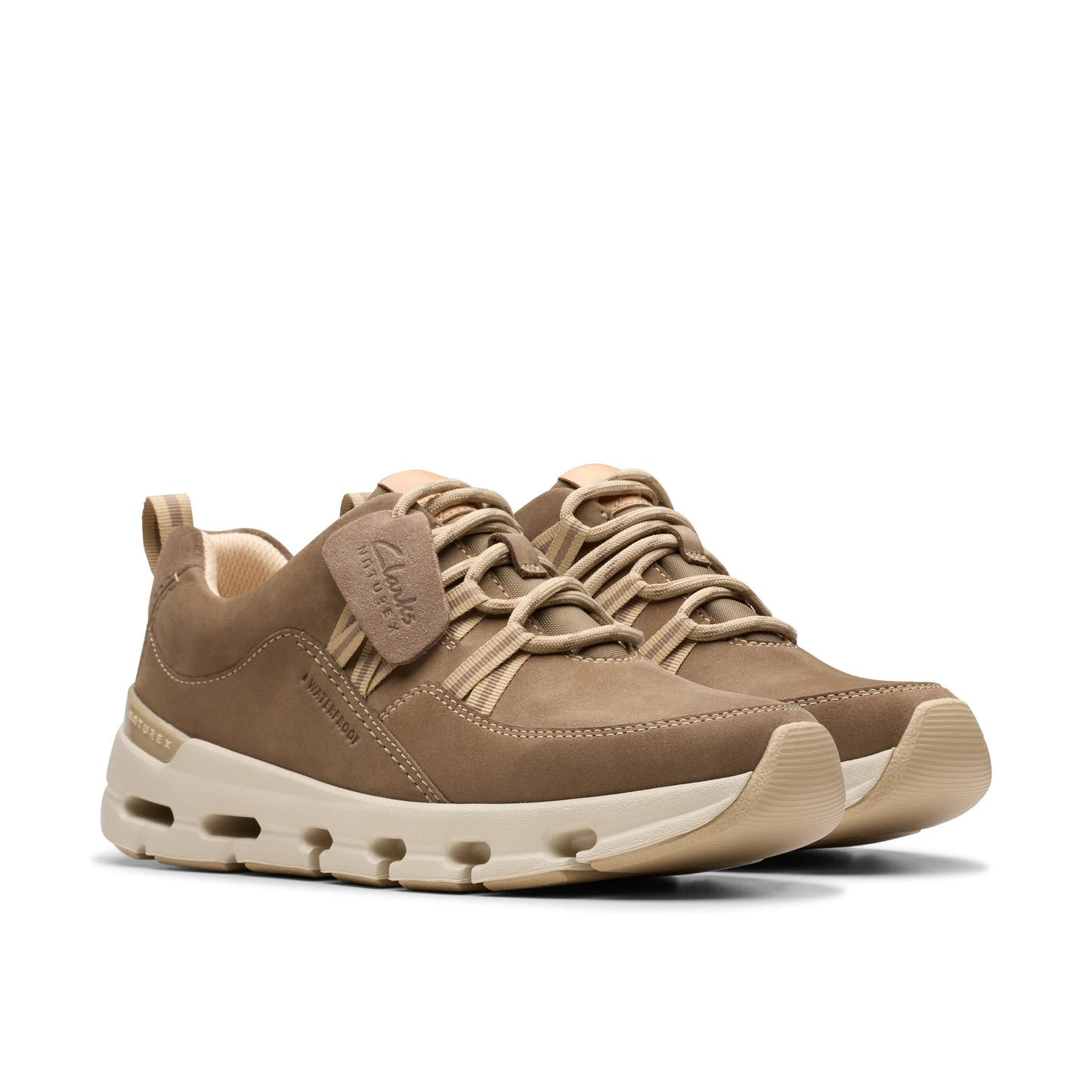Sneakers De La Marca Clarks Para Mujer Modelo Naturex Tie Wp Pebble Combination En Color Beige