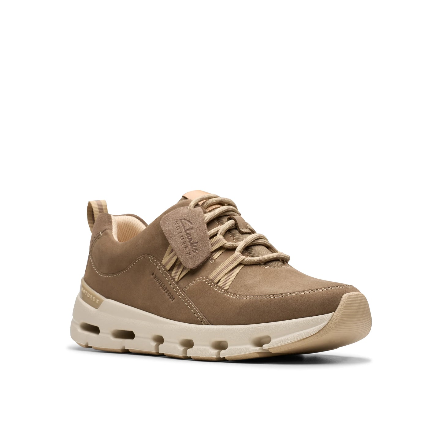 Sneakers De La Marca Clarks Para Mujer Modelo Naturex Tie Wp Pebble Combination En Color Beige