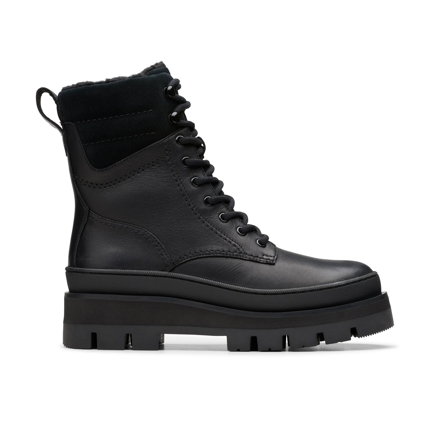 Botas De La Marca Clarks Para Mujer Modelo Orianna2 Hike Black Wlined Leather En Color Negro