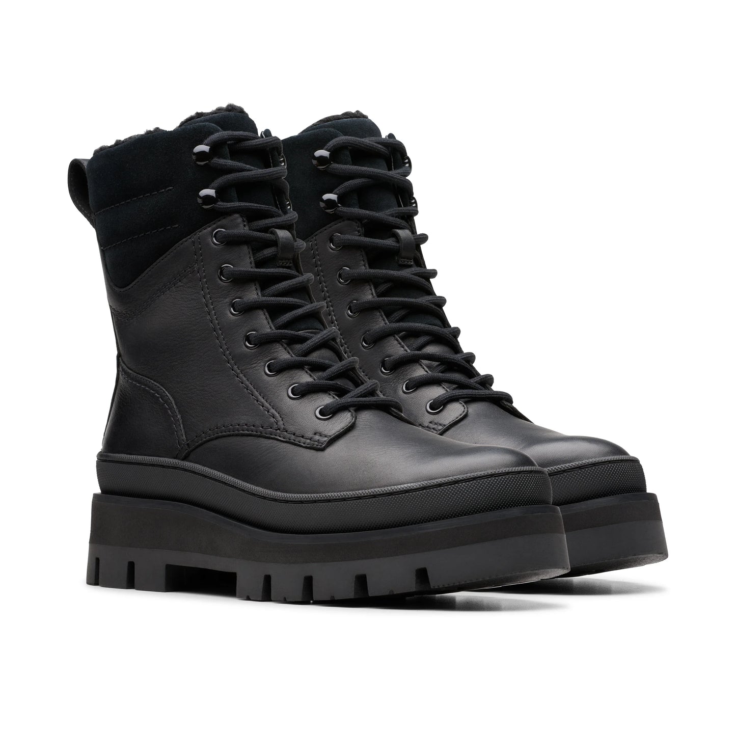 Botas De La Marca Clarks Para Mujer Modelo Orianna2 Hike Black Wlined Leather En Color Negro
