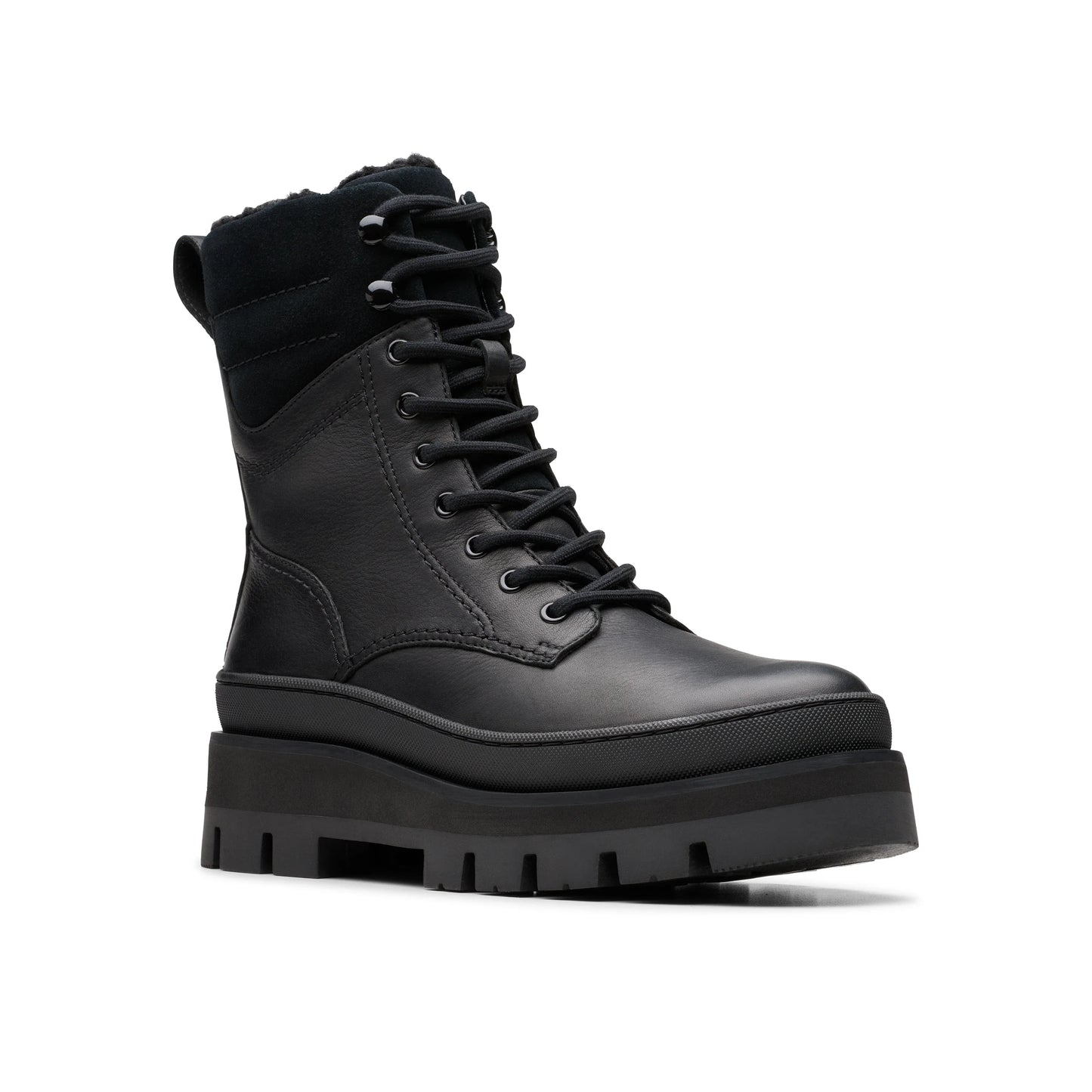 Botas De La Marca Clarks Para Mujer Modelo Orianna2 Hike Black Wlined Leather En Color Negro