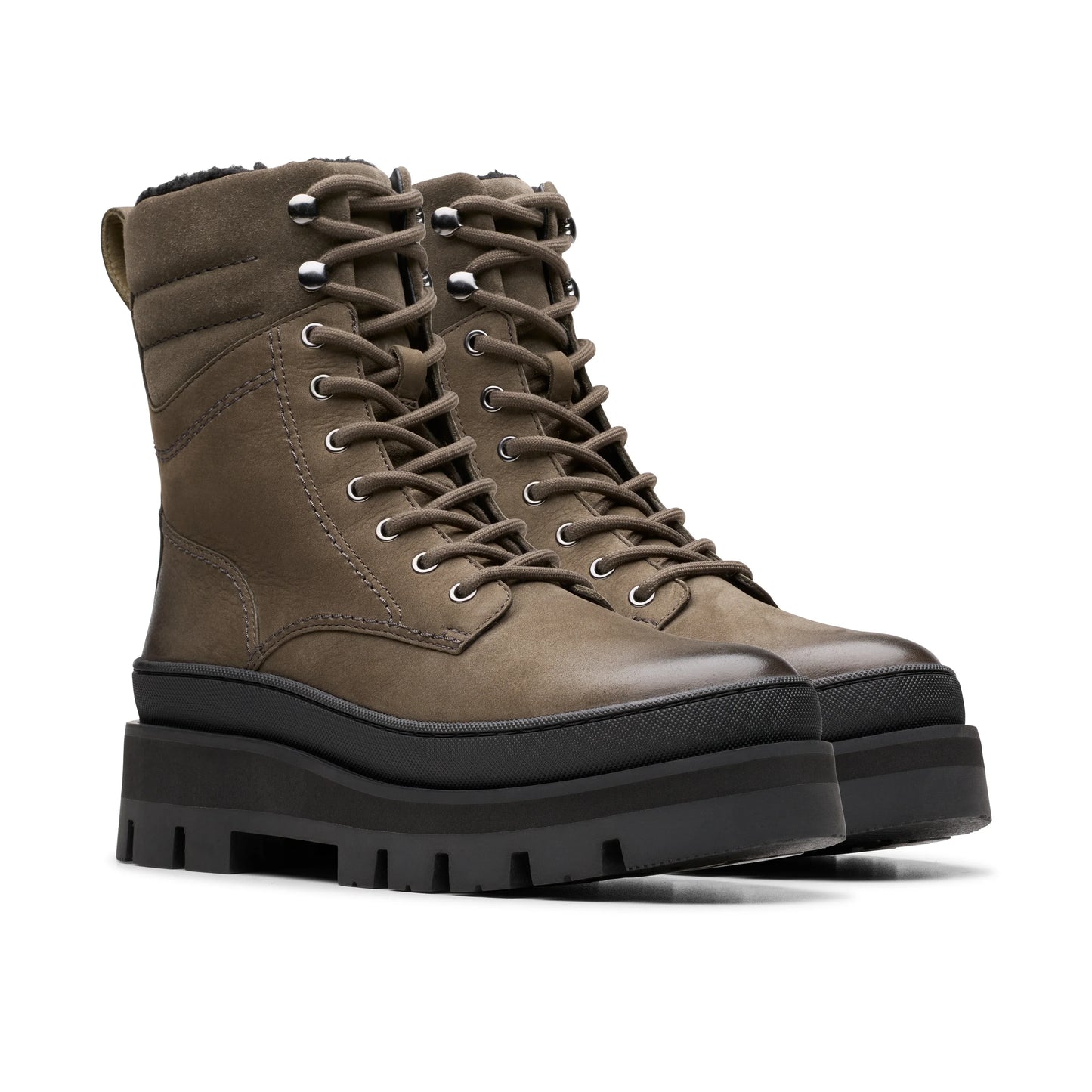Botas De La Marca Clarks Para Mujer Modelo Orianna2 Hike Grey Wlined Nubuck En Color Gris