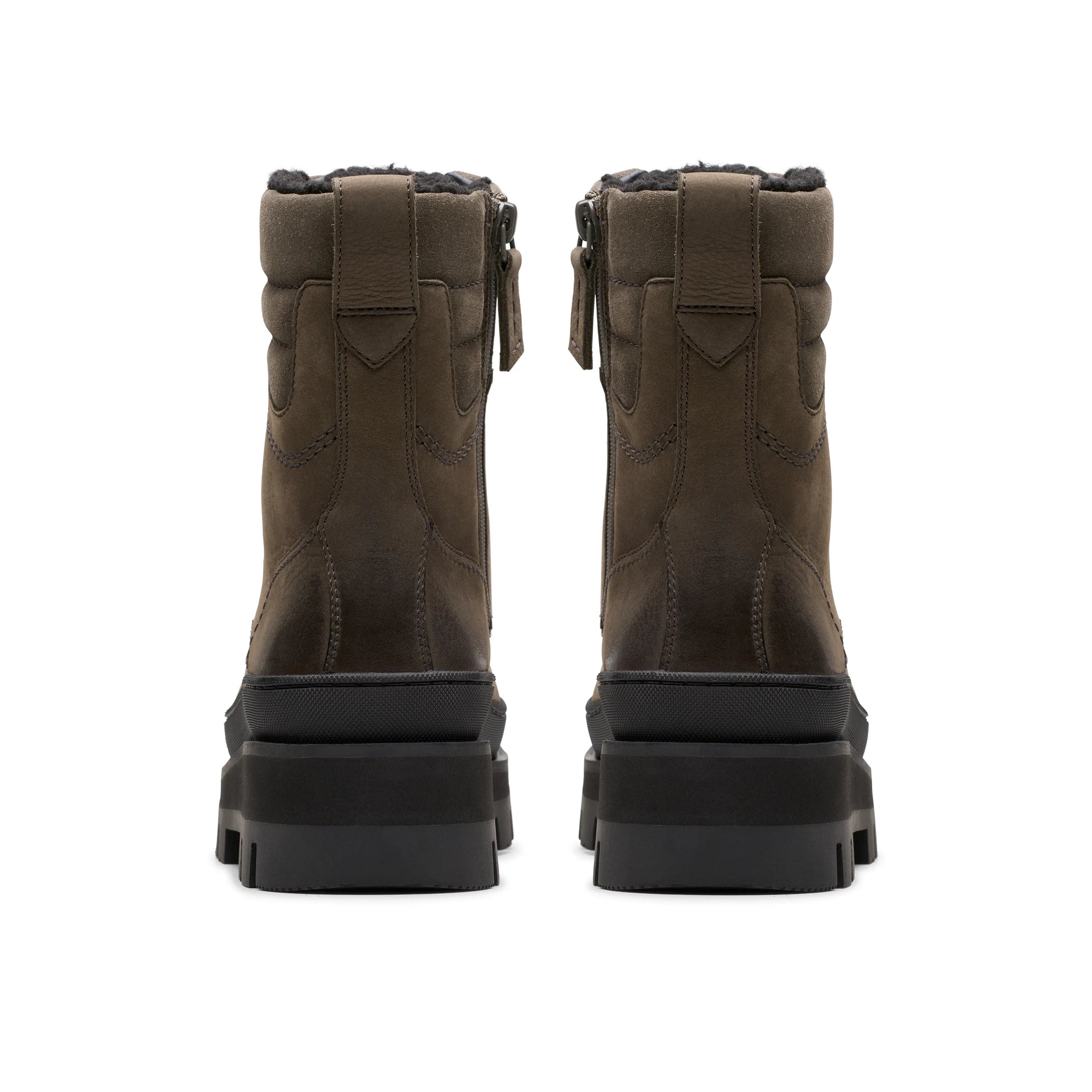Bottes femme Clarks, Orianna2 Hike Grey, picot doublé.