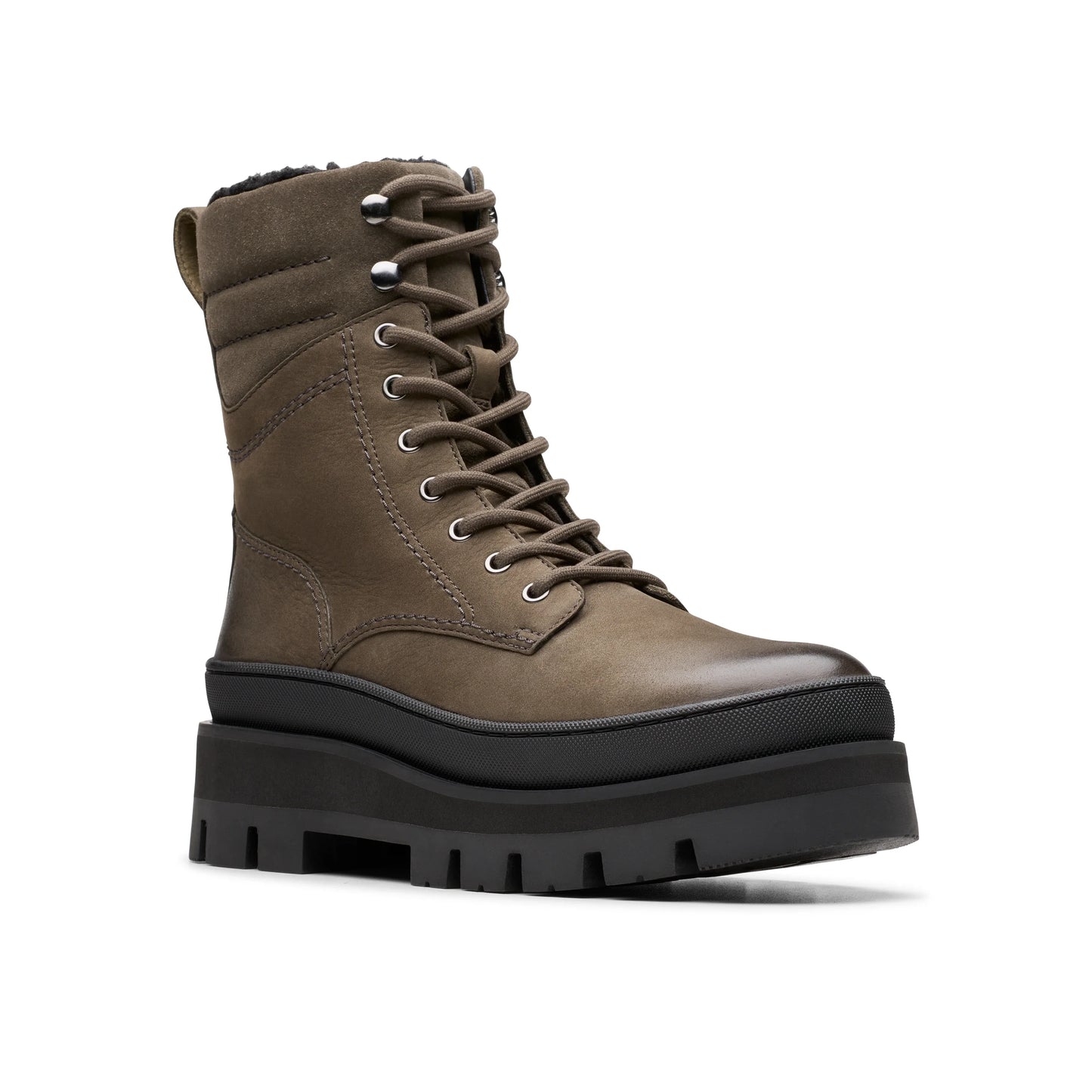Botas De La Marca Clarks Para Mujer Modelo Orianna2 Hike Grey Wlined Nubuck En Color Gris