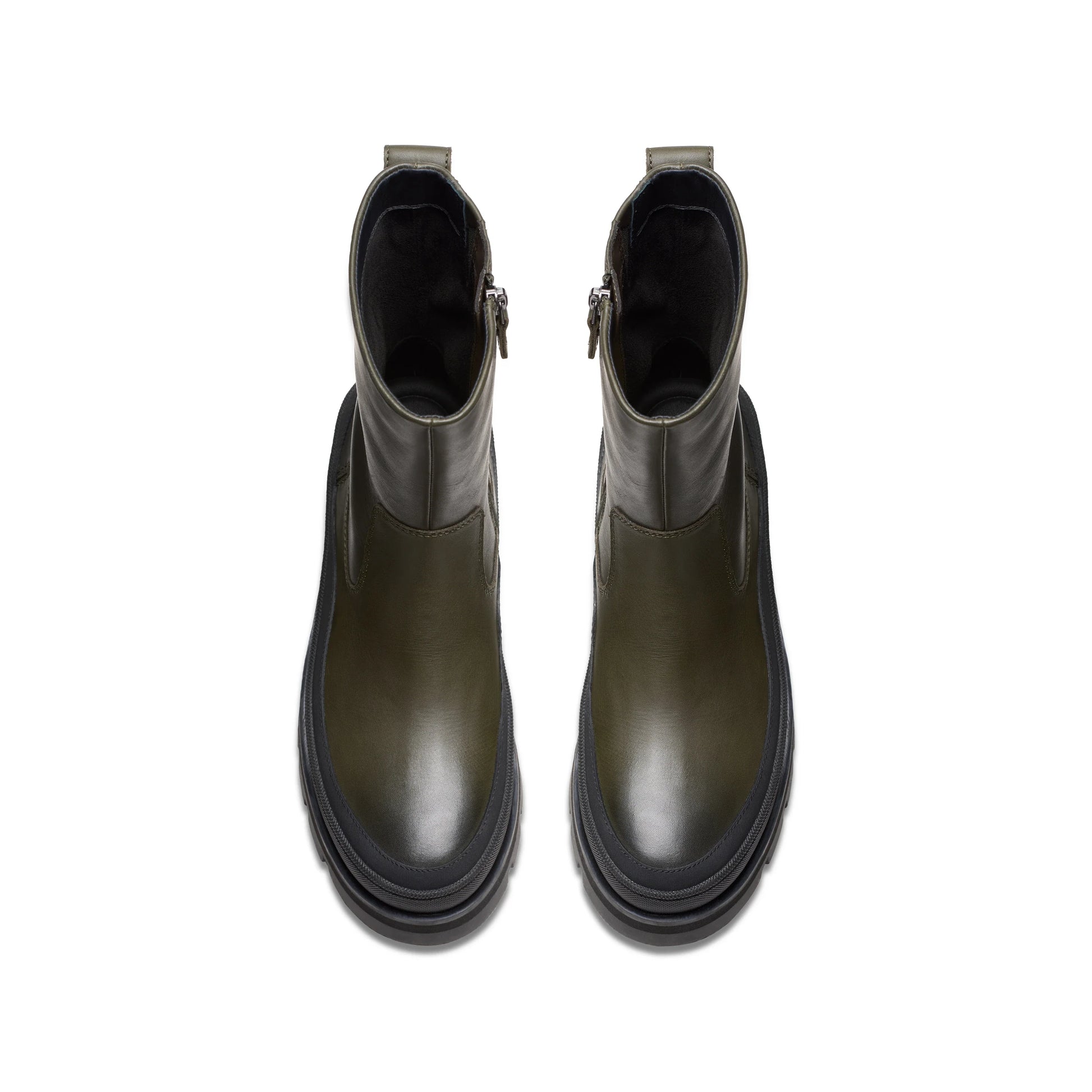 Чоботи жіночі Clarks, модель Orianna2 Rise Dark Green, зеленого кольору.
