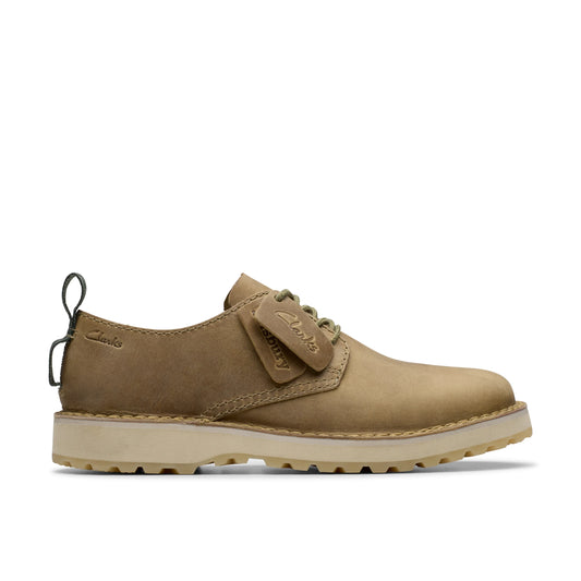 Chaussures décontractées Clarks Solsbury Lace Dark Sand Lea pour homme en beige