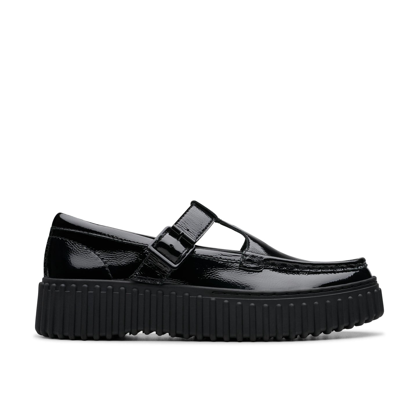 Zapatos Casual De La Marca Clarks Para Mujer Modelo Torhill Bar Black Patent En Color Negro