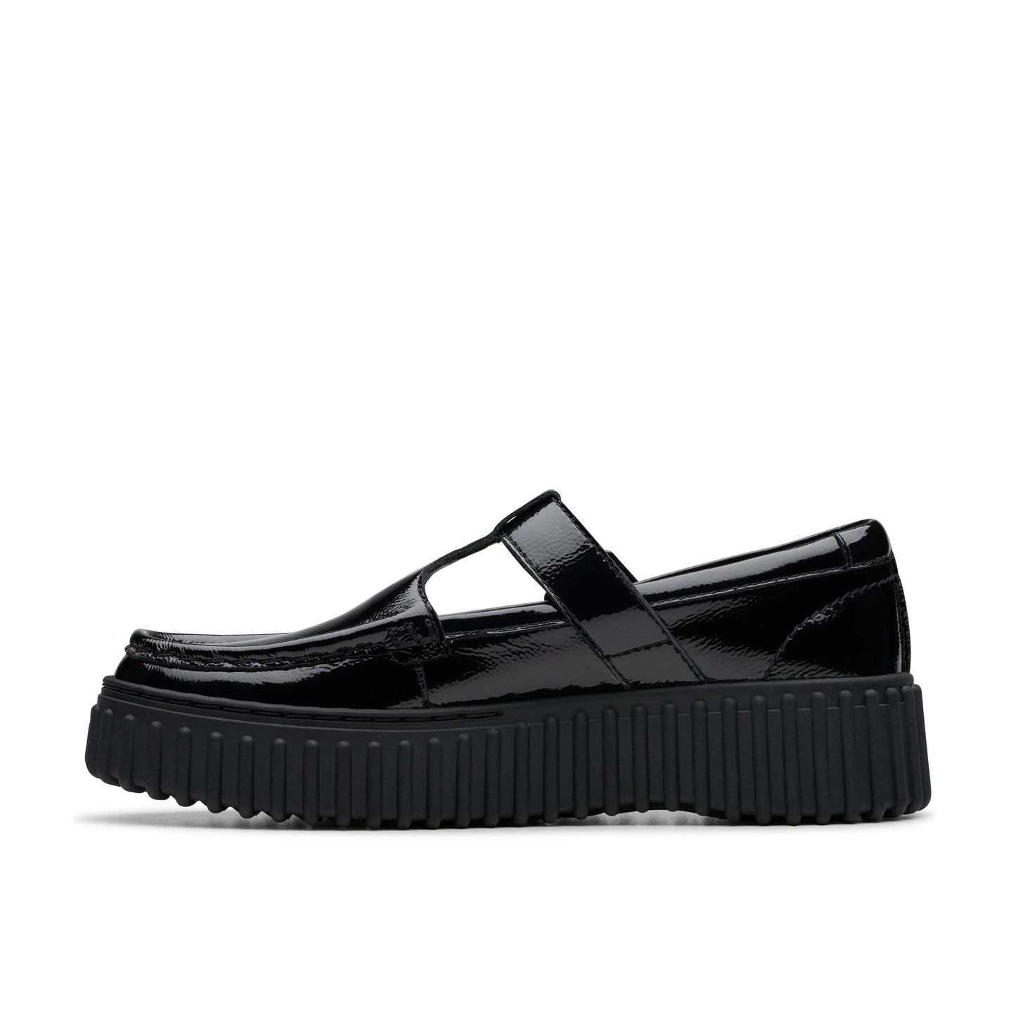 Zapatos Casual De La Marca Clarks Para Mujer Modelo Torhill Bar Black Patent En Color Negro