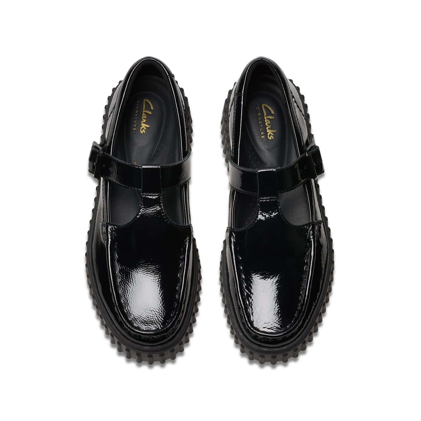 Zapatos Casual De La Marca Clarks Para Mujer Modelo Torhill Bar Black Patent En Color Negro