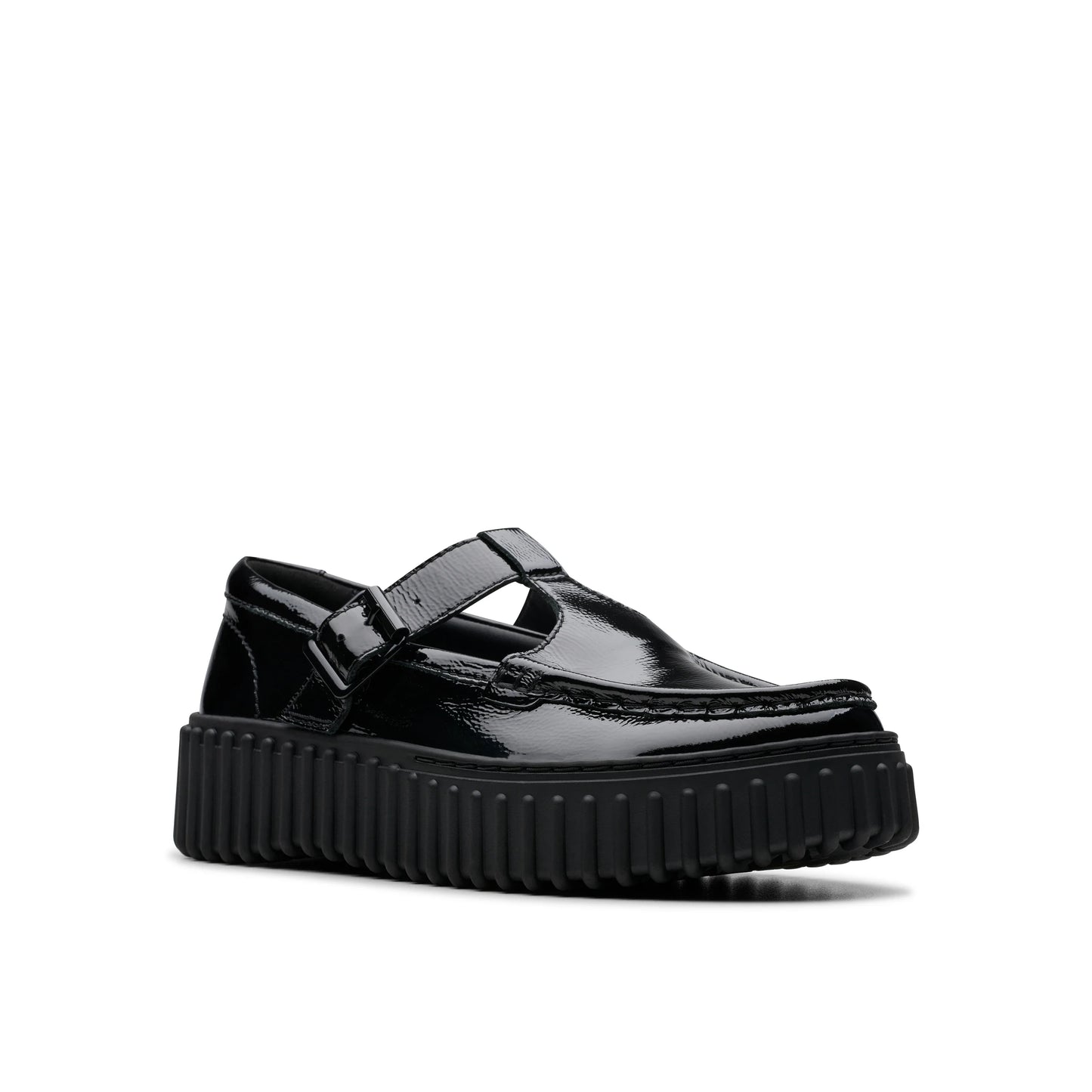 Zapatos Casual De La Marca Clarks Para Mujer Modelo Torhill Bar Black Patent En Color Negro